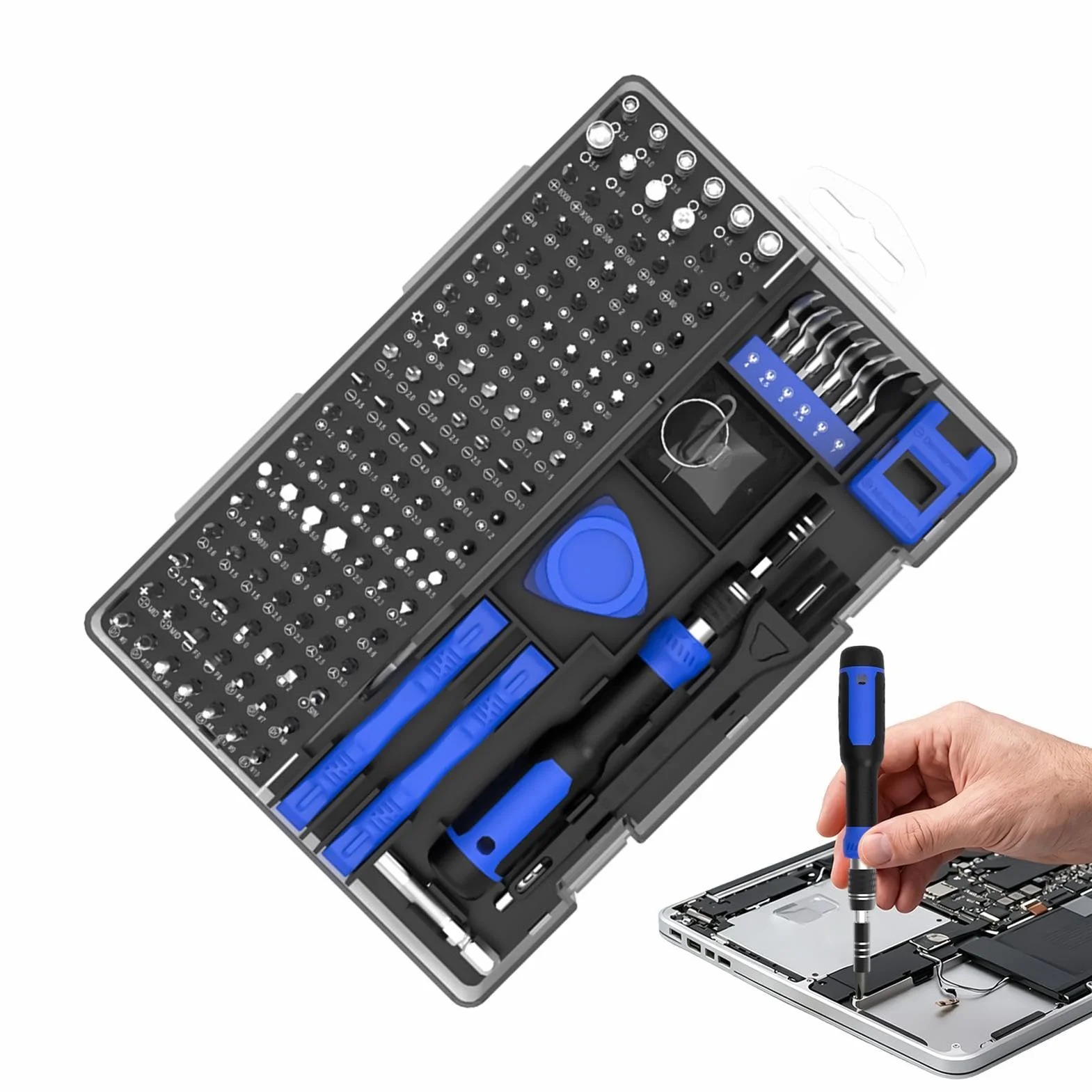 Zestaw precyzyjnych śrubokrętów 160 w 1 Narzędzie Naprawcze z Etui | Precyzyjny Śrubokręt do Napraw Domowych do domu, warsztatu przemysłowego, telefonów, laptopów,