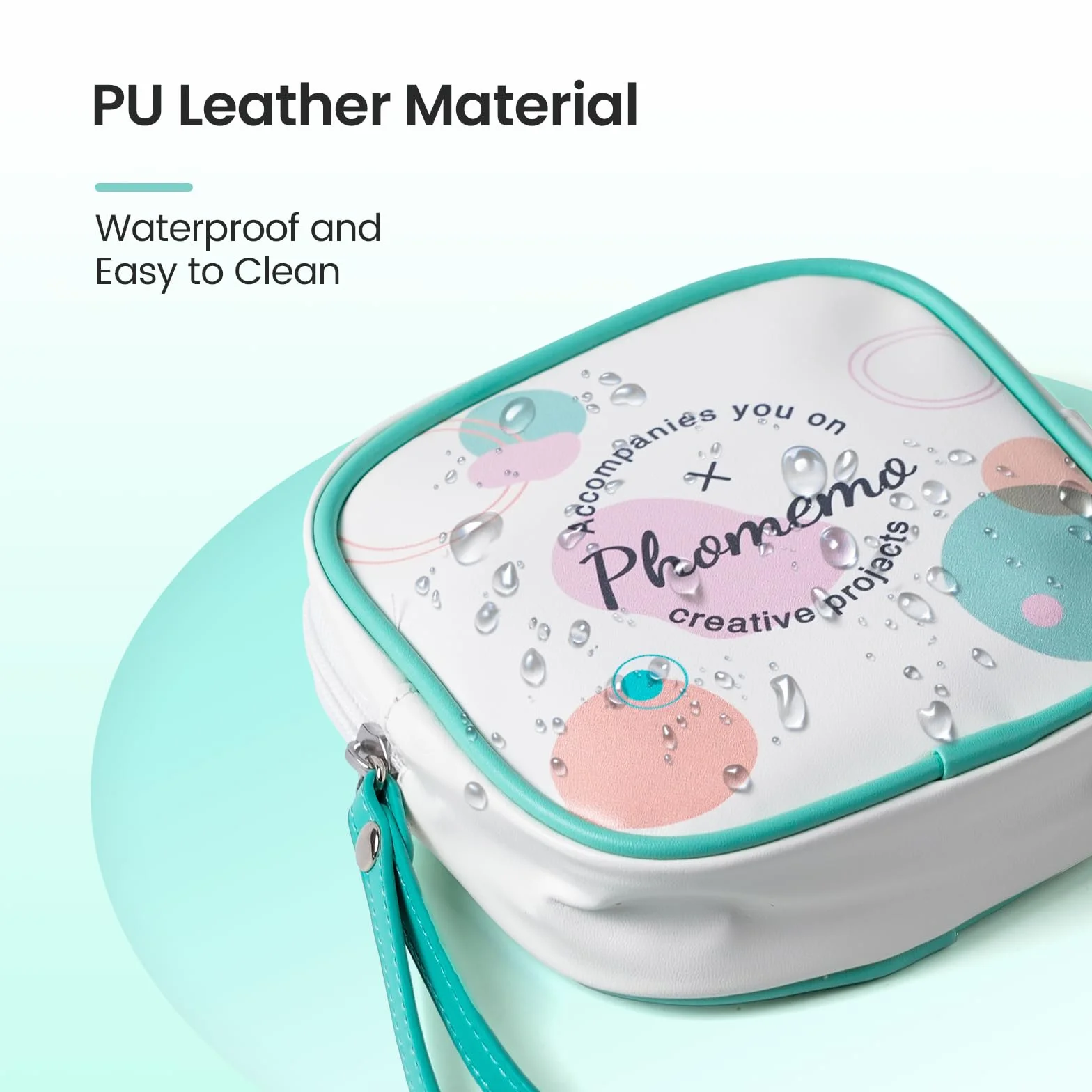 Phomemo torba kompatybilna z mini drukarkami T02, M02, M02Pro, M02S, M02X, M02L, D30, Q30, Q31, Q30S, skóra PU, wodoodporna, zamek, pasek