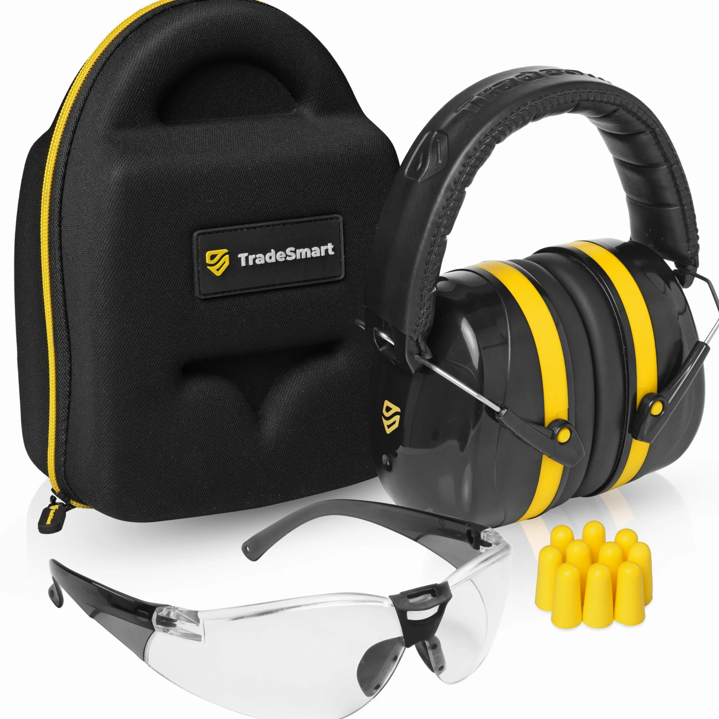 TradeSmart All-in-One Shooting ochrona uszu - Comfort+ NRR 28 nauszniki, okulary i zatyczki do uszu + futerał do przenoszenia