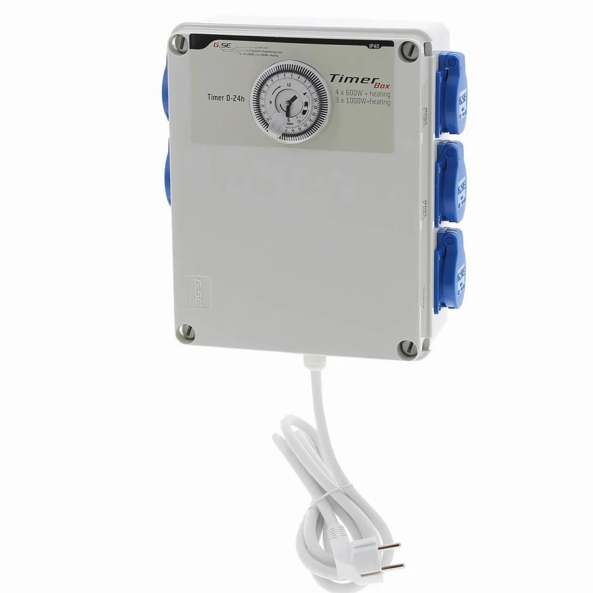 Programator oświetleniowy 4 x 600 W + wtyczka grzewcza, Timer Box GSE
