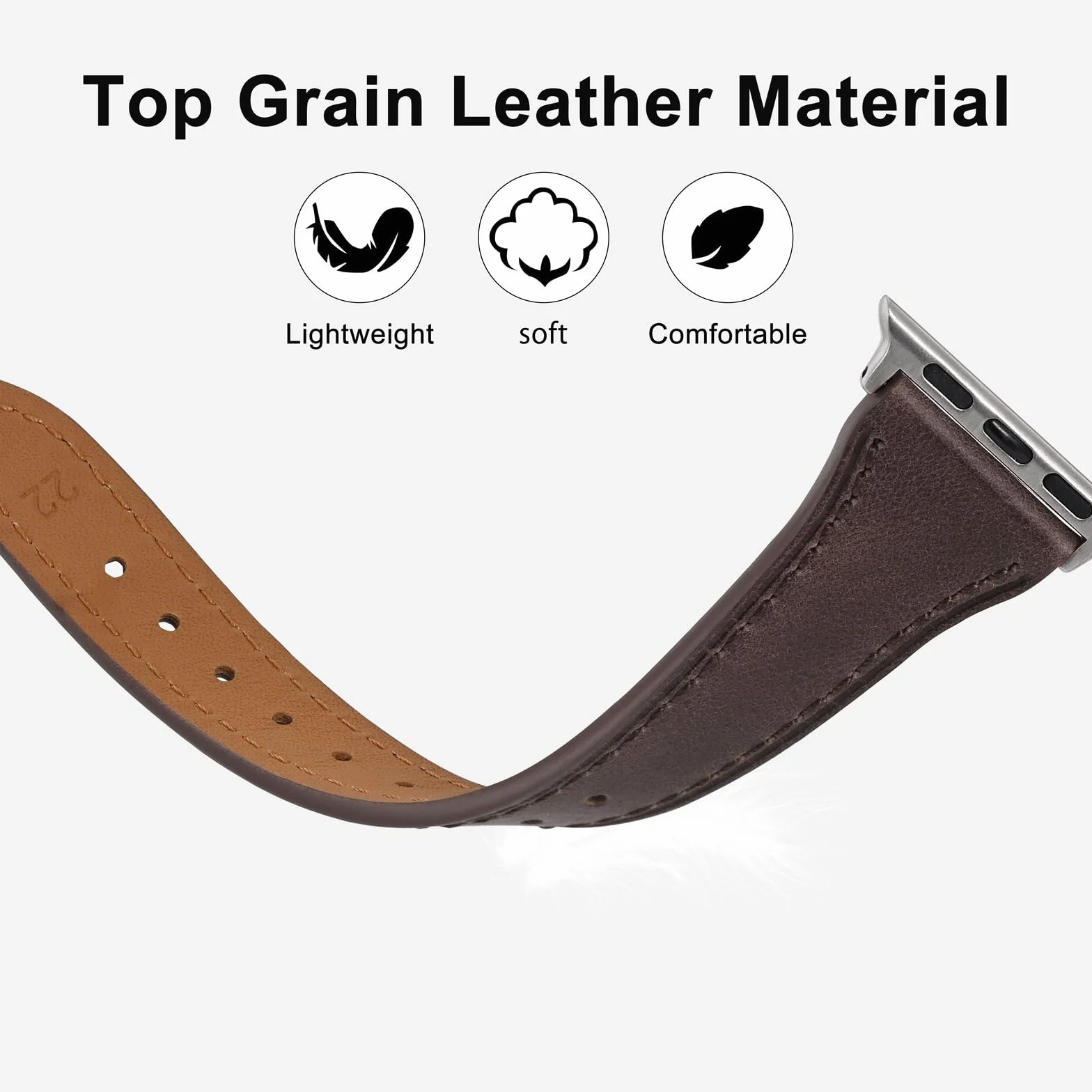 Anbeer Ultracienkie skórzane paski do Apple Watch damskie