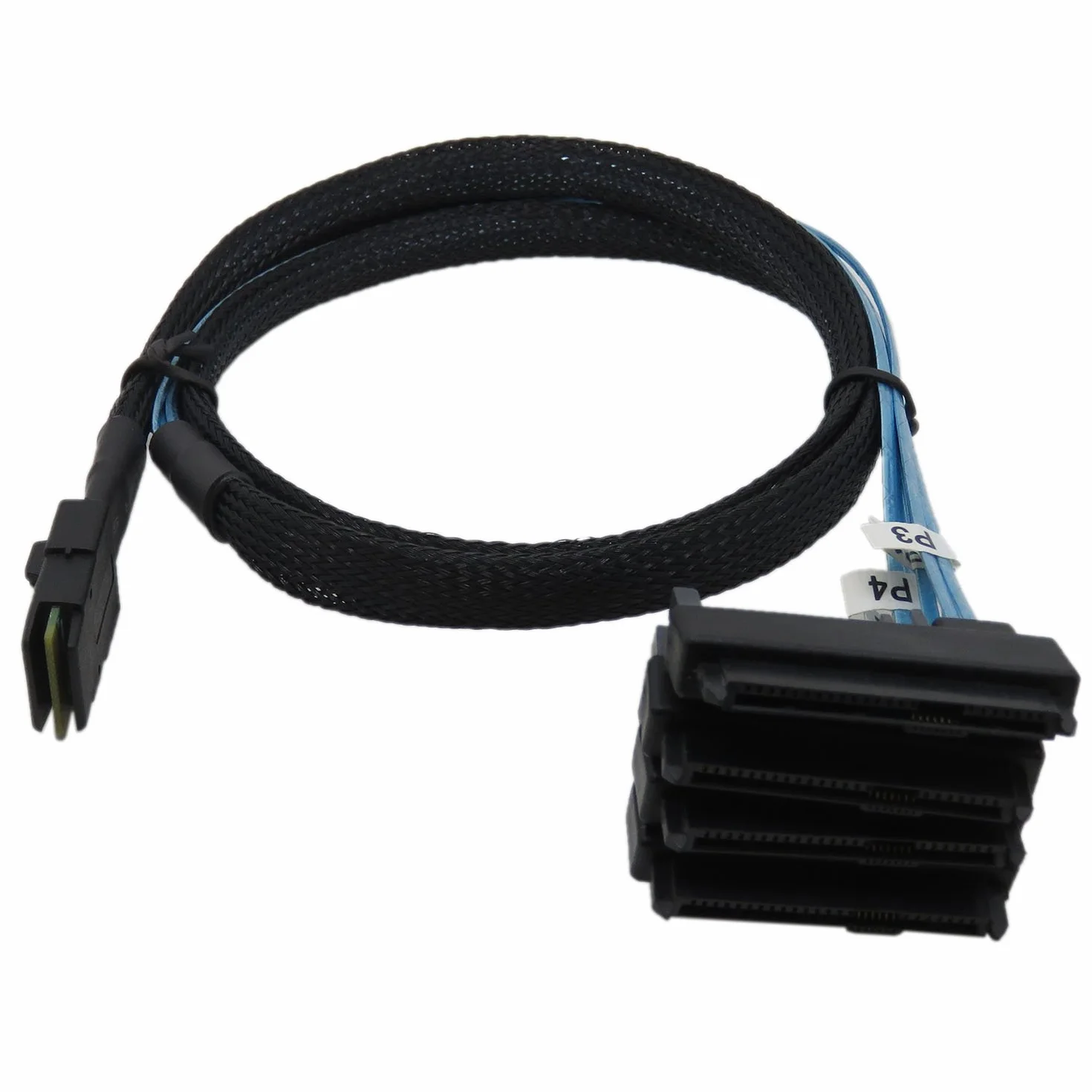 YIWENTEC Mini SAS 36 SFF-8087 do (4) SFF-8482 złącza z zasilaniem SATA 1 m (1 m)