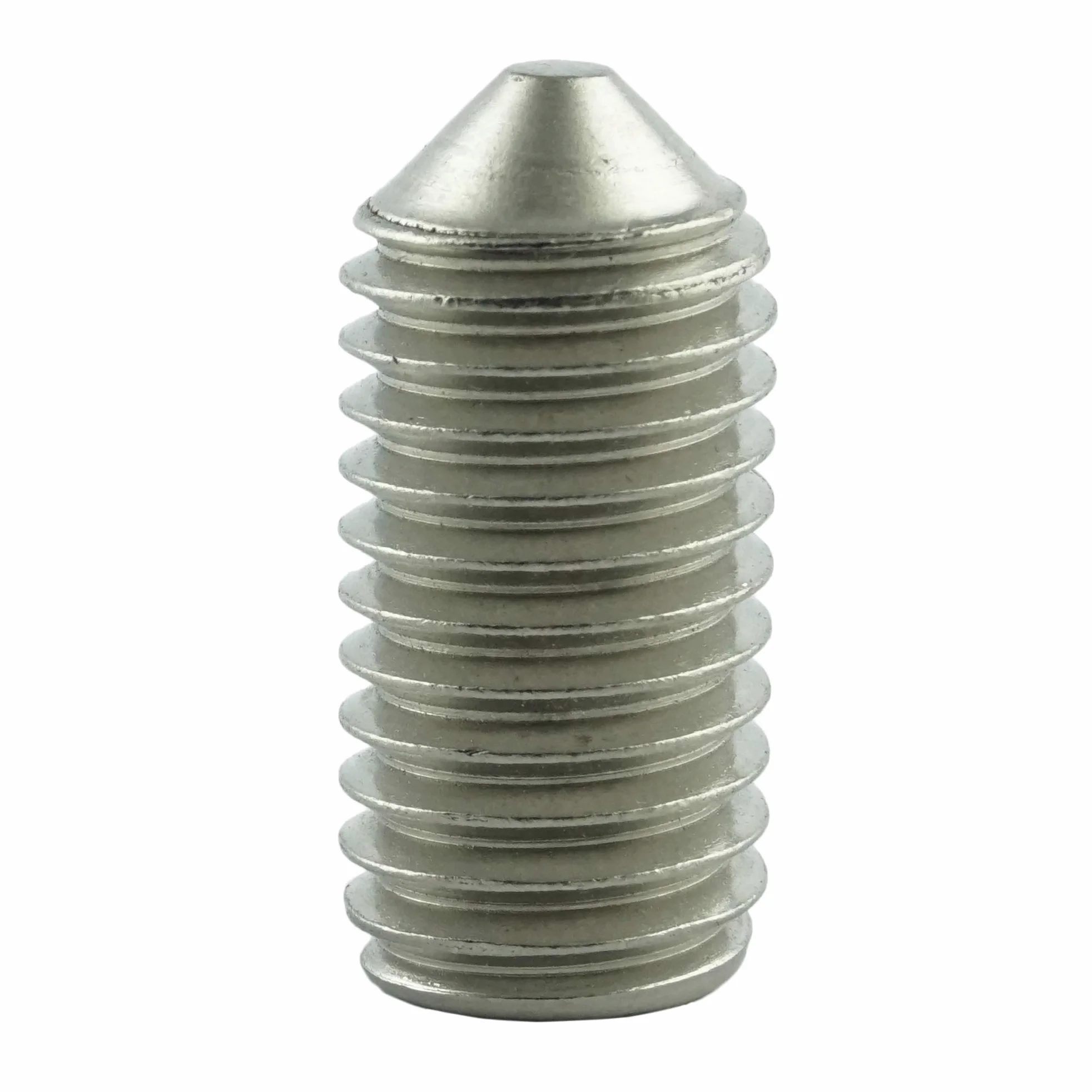 M6 x 80 mm trzpień gwintowany z gniazdem sześciokątnym i końcówką (100 sztuk) - śruby nastawne DIN 914 - ISO 4027 - śruby gwintowane - stal szlachetna A2 V2A - nierdzewna