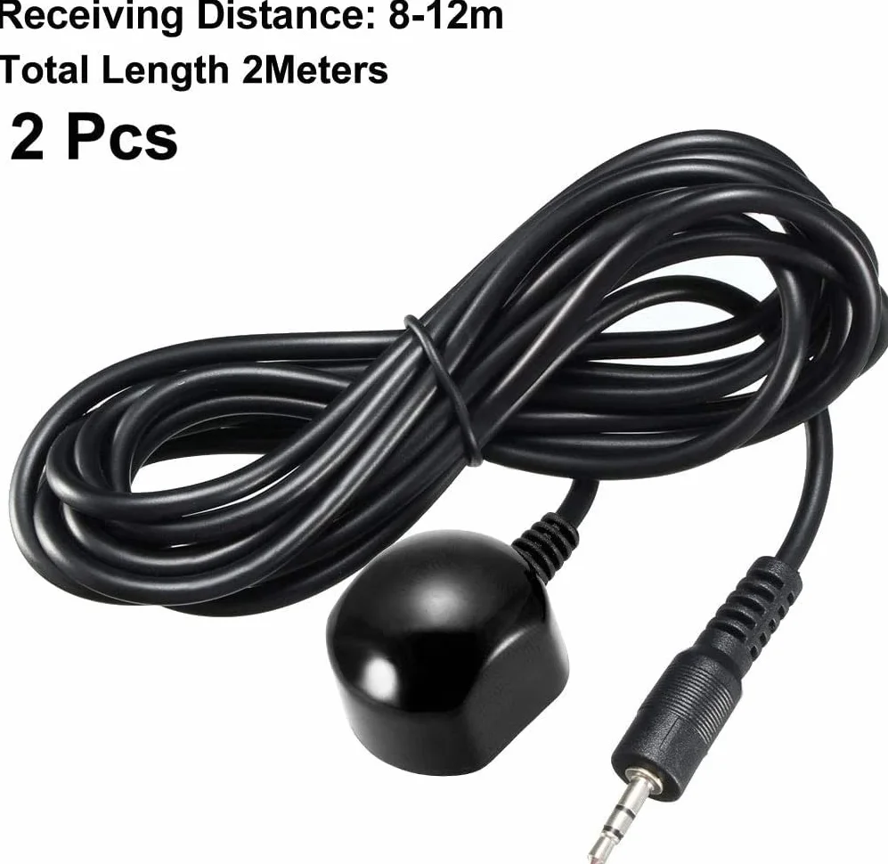 Odbiornik podczerwieni IR Extender Cable 2.5mm Jack 6.5FT 26-39FT Odległość odbioru Black 2szt