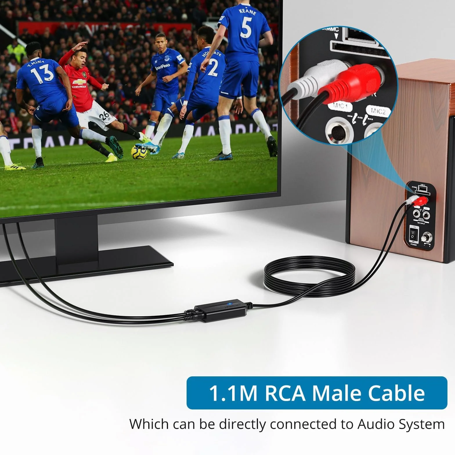 AUTOUTLET Przetwornik DAC 192 kHz konwerter audio SPDIF Toslink do RCA z kablem optycznym 1 m