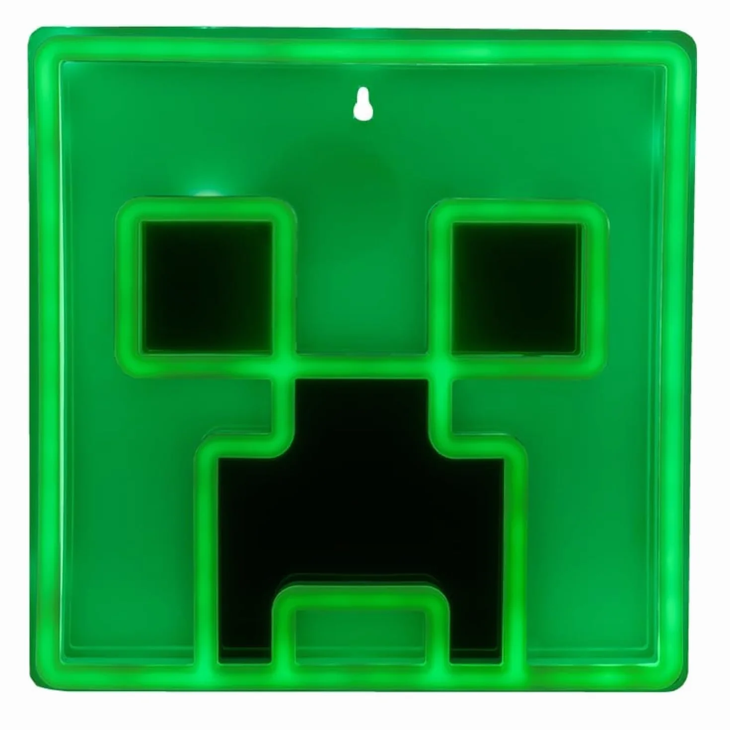 Paladone Creeper Oficjalnie licencjonowana kultowa lampa ścienna LED Minecraft, dekoracja pokoju dla chłopców i dziewcząt, lampka nocna w kolorze jasnozielonym | Neonowy wzór Creeper LED • jasnozielony blask • zasilanie USB • montowany na ścianie wyświetl