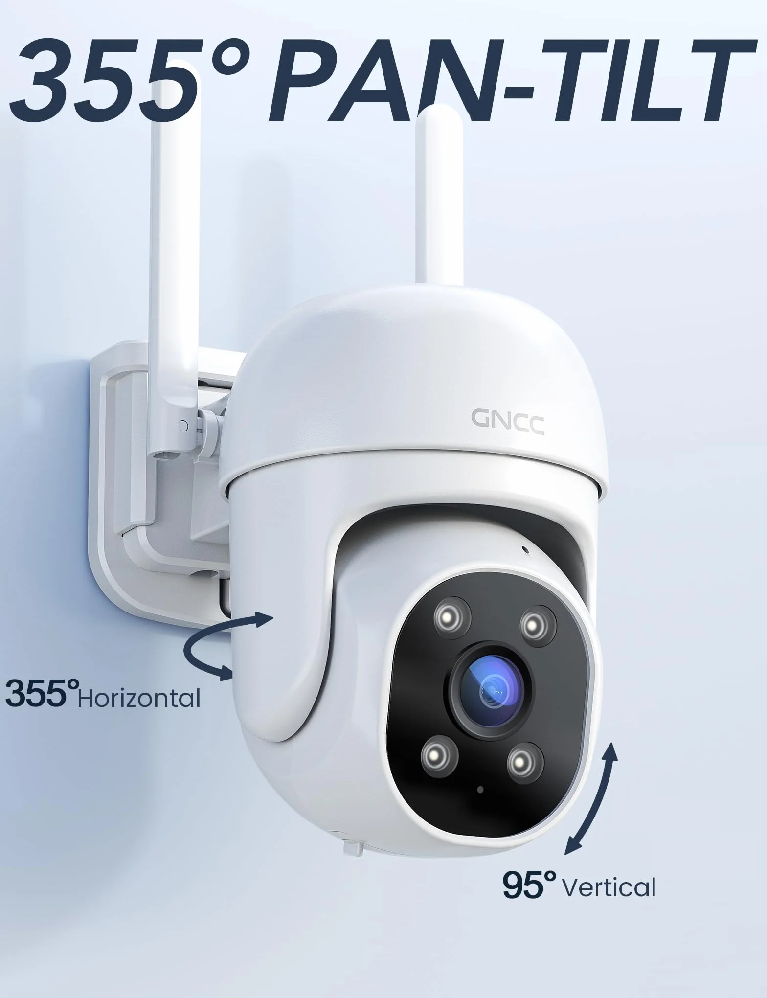 GNCC GK2 Kamera Zewnętrzna PTZ WiFi 1080P Noktowizor Kolor IP65 2,4GHz