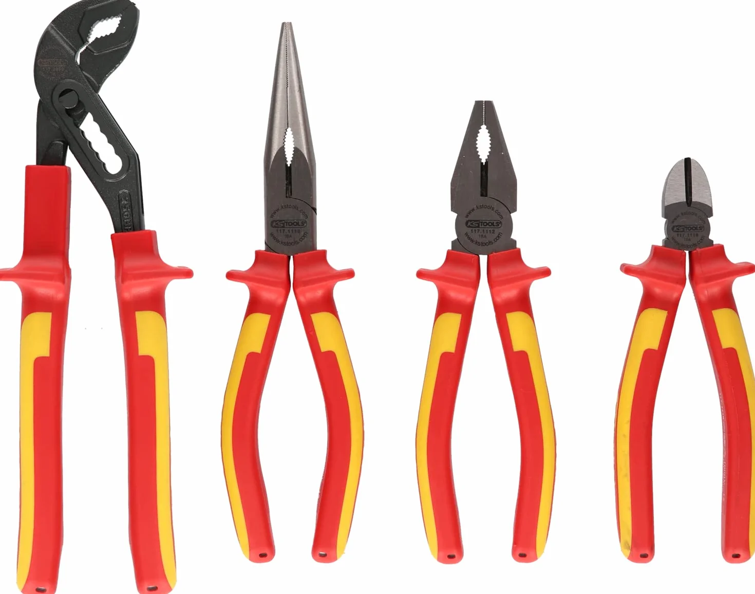 KS Tools 117.1100 ERGOTORQUE Zestaw szczypiec VDE, 4-szt 150-200mm