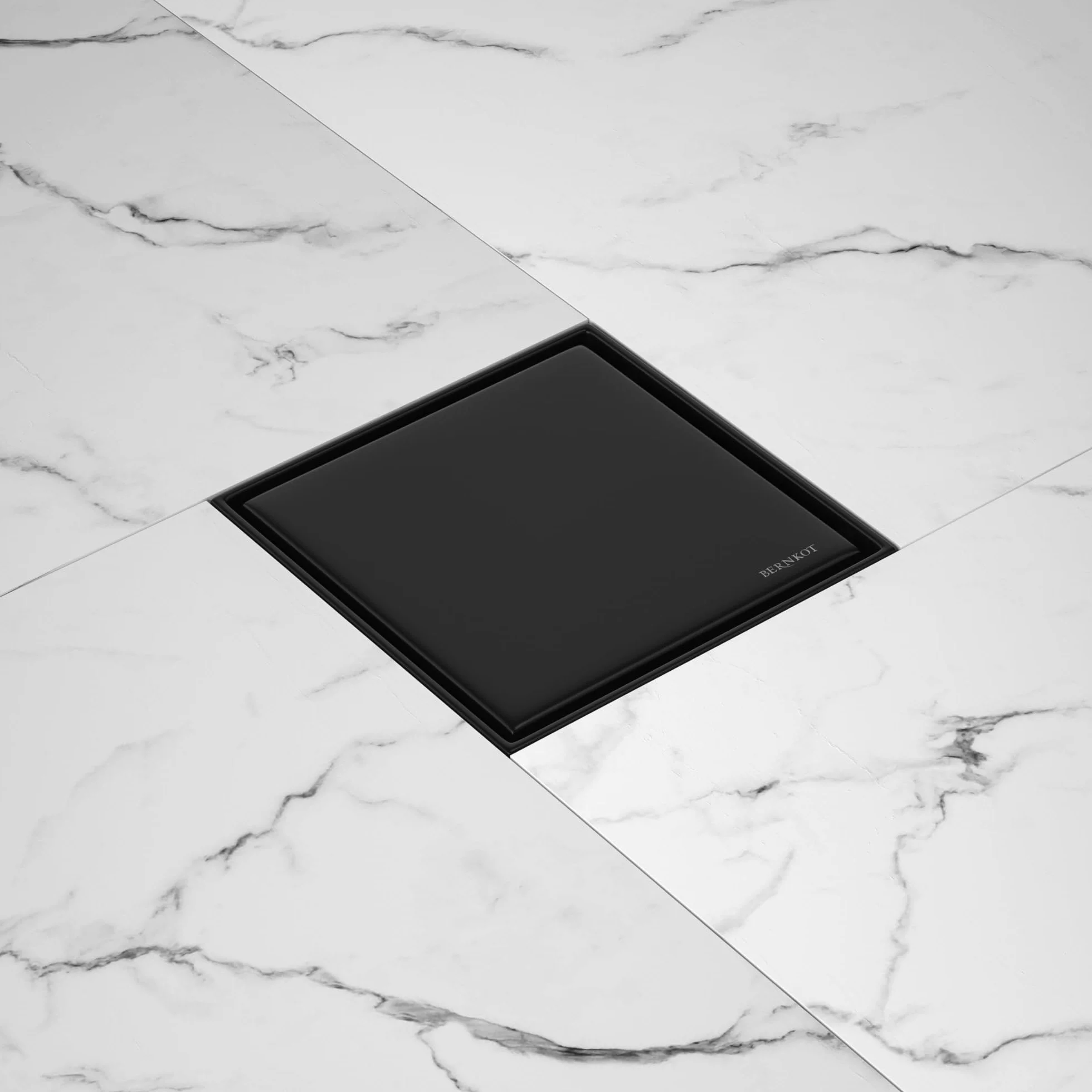 Odpływ podłogowy prysznic ze stali nierdzewnej, 20 x 20 cm, rynna prysznicowa Duadratic, z syfonem 360° i filtrem do włosów 2 w 1, odpływ prysznicowy z możliwością kafelkowania, płaska rynna
