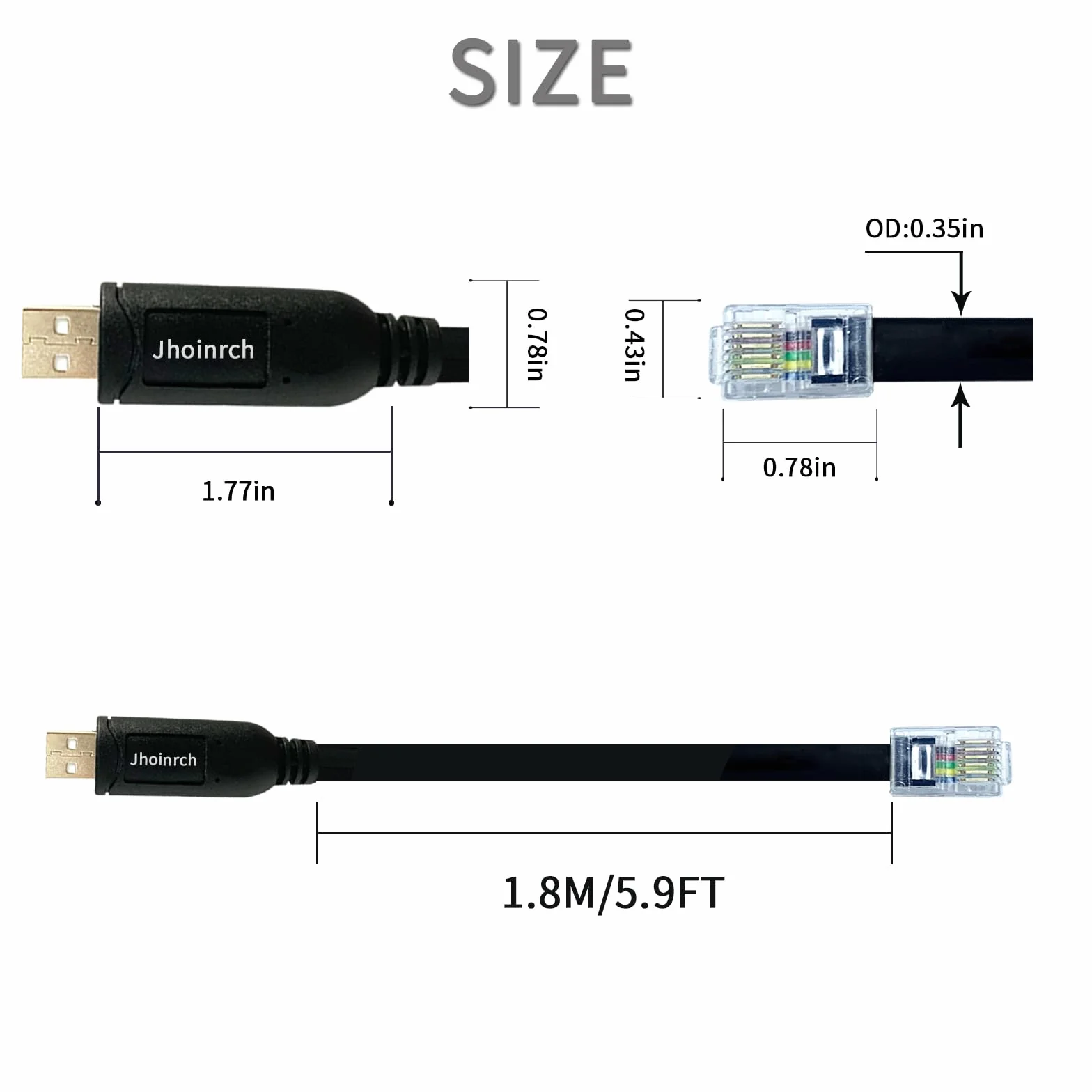 Adapter USB do RJ11/12 6P4C RS232 z chipem FT232R do APC PDU UPS