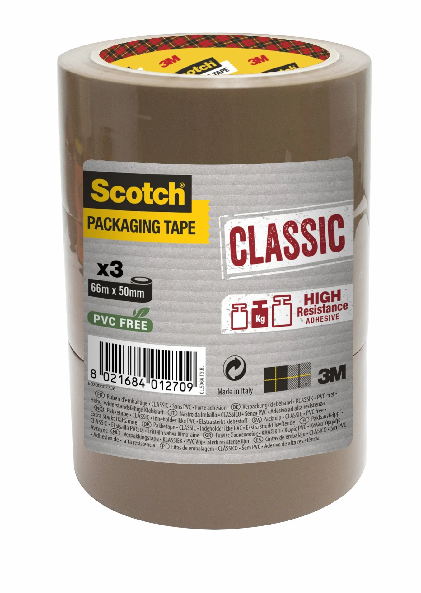 Scotch Kt000028433 Taśma do Pakowania, Przezroczysty, 50 mm x 66 m
