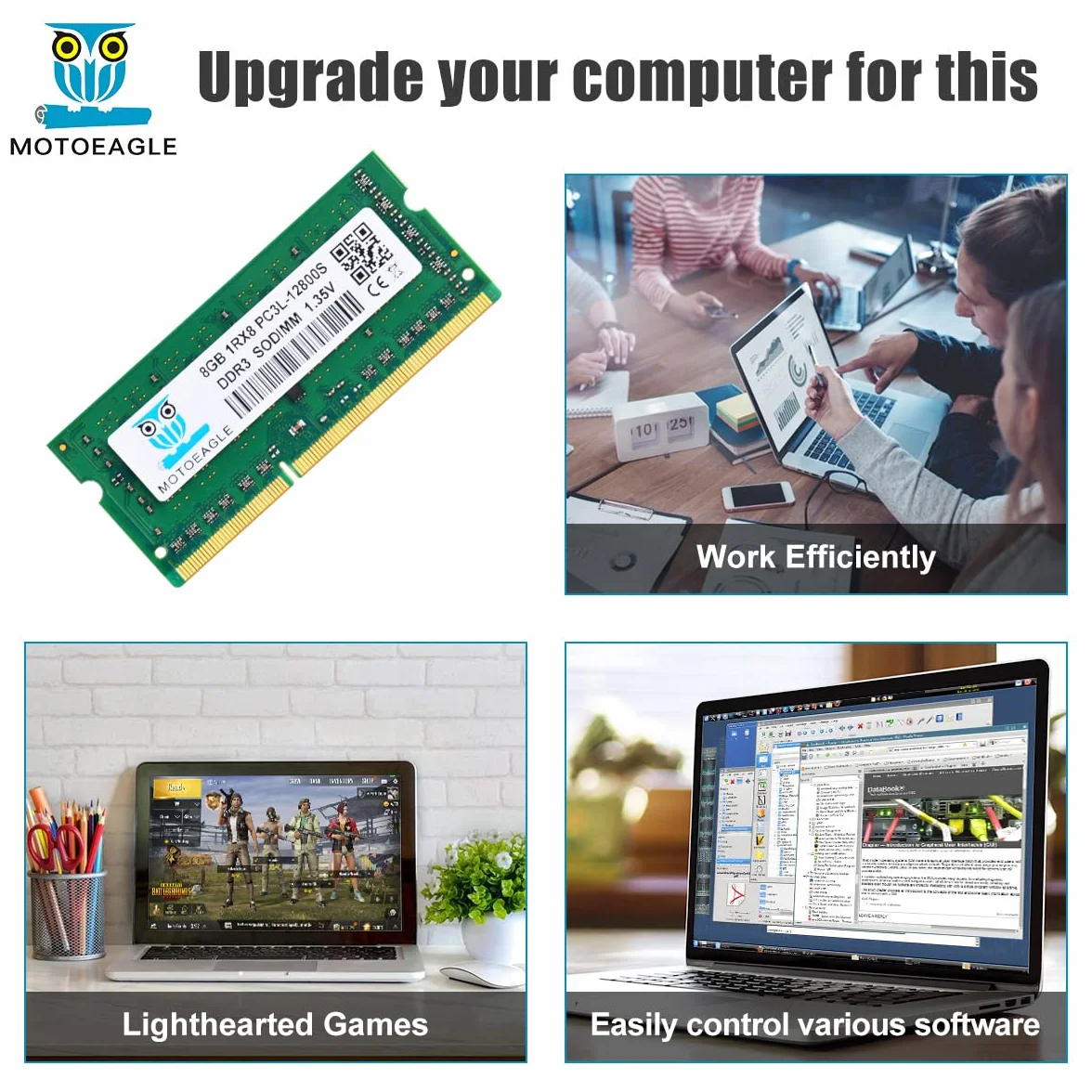 Motoeagle Pamięć RAM 8 GB DDR3L 1600 MHz SODIMM PC3L-12800S CL11
