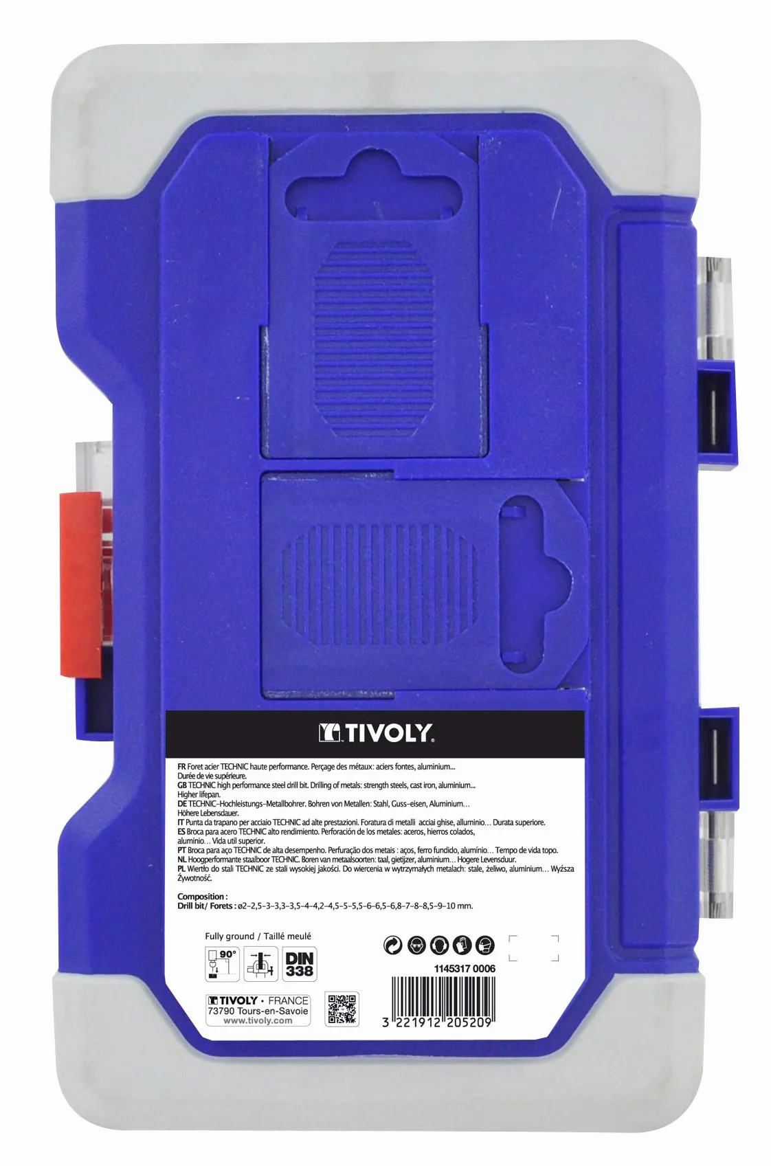 TIVOLY Coffret Forets Métaux Haute Performance - Pour Perçage Métaux, Cuivre, aluminium, Fonte, INOX - 18 Forets HSS Ø 1/31,8 cm à 3/20,3 cm
