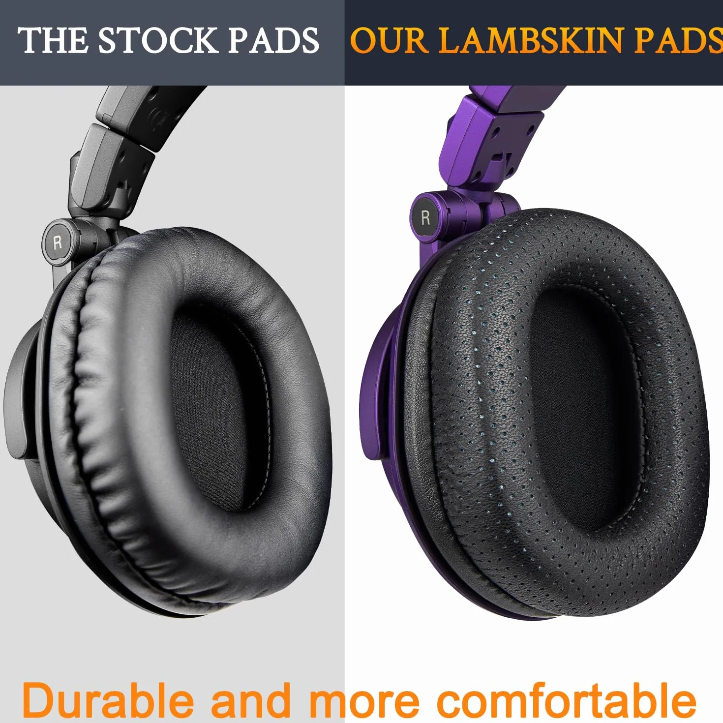 SOULWIT Wymienne nauszniki ze skóry jagnięcej do Audio Technica ATH M50X