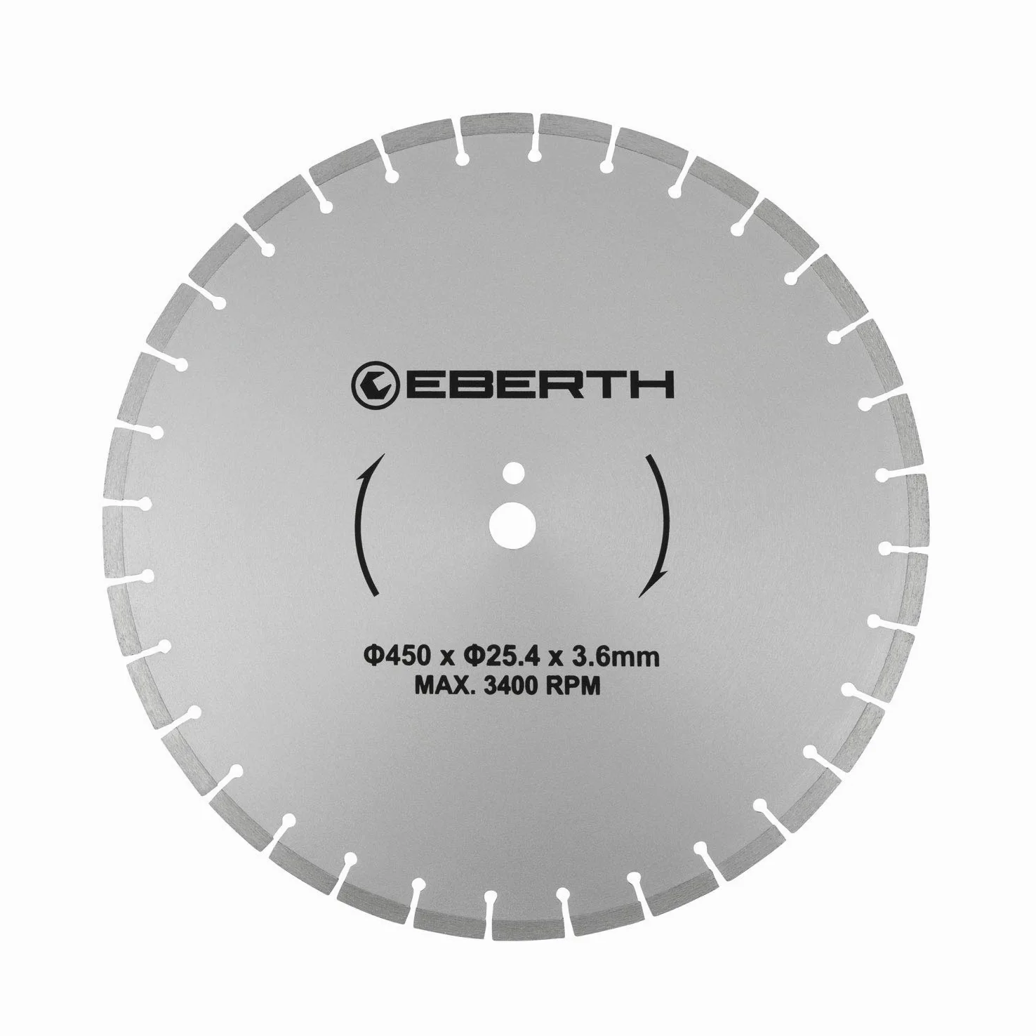 EBERTH Diamentowa tarcza tnąca do kamienia, betonu, płytek i gresu, tarcza diamentowa o średnicy 450 mm, otwór 25,4 mm, grubość 3,6 mm, diamentowa tarcza do cięcia do granitu, ceramiki, marmuru
