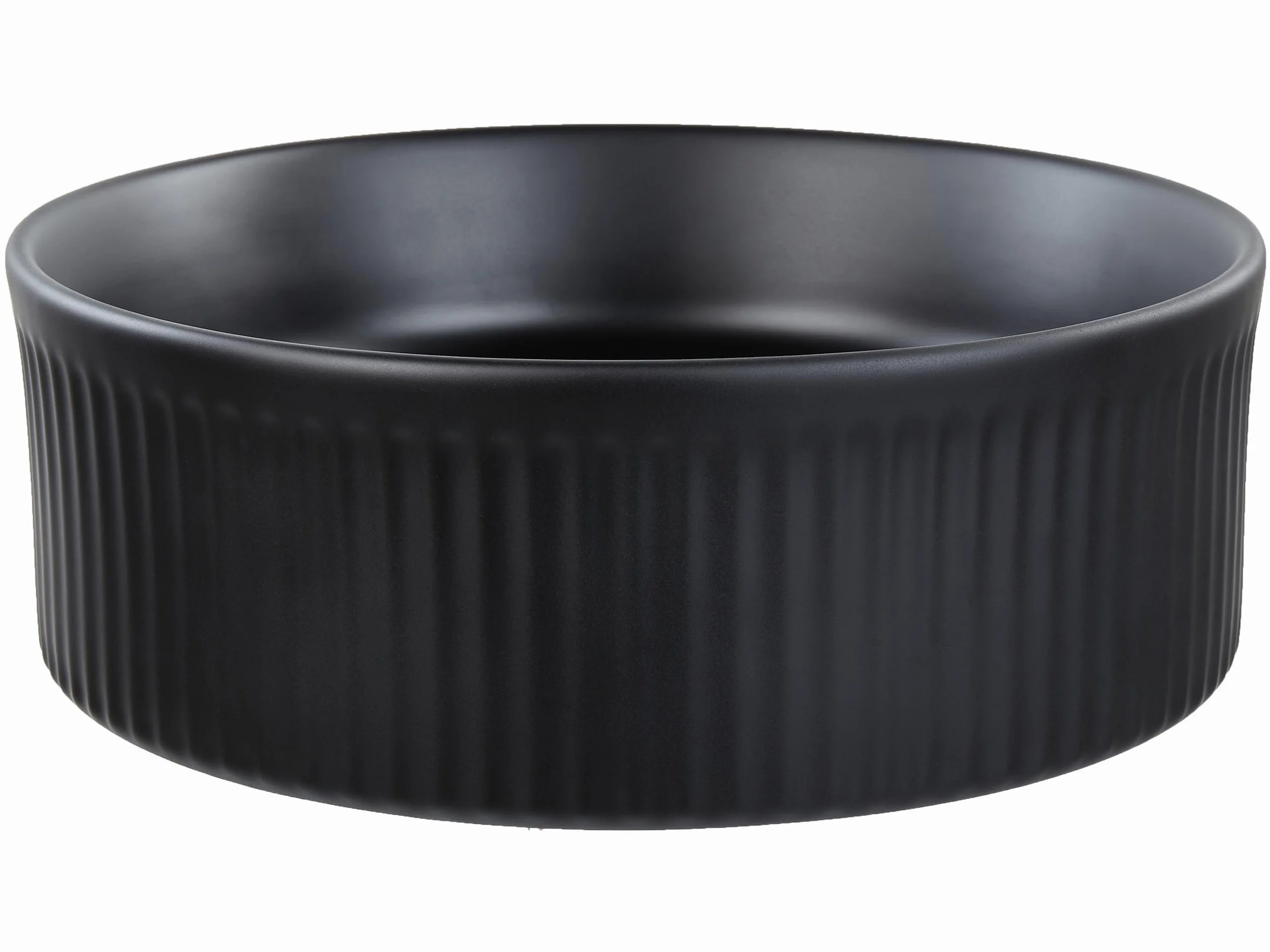 Umywalka łazienkowa nablatowa ceramiczna matowa ⌀ 37 cm czarna Geldo