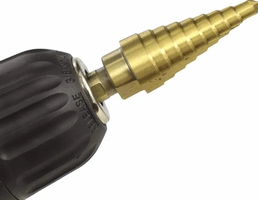 Wiertła do metalu, wiertło stopniowe z rowkiem spiralnym, wiertło stopniowe 1/8"-3/4" cala Wiertło stożkowe HSS z powłoką tytanową do wiertła do drewna/metalu Wiertło stopniowe (kolor: nr 4 1I4 3I4) (
