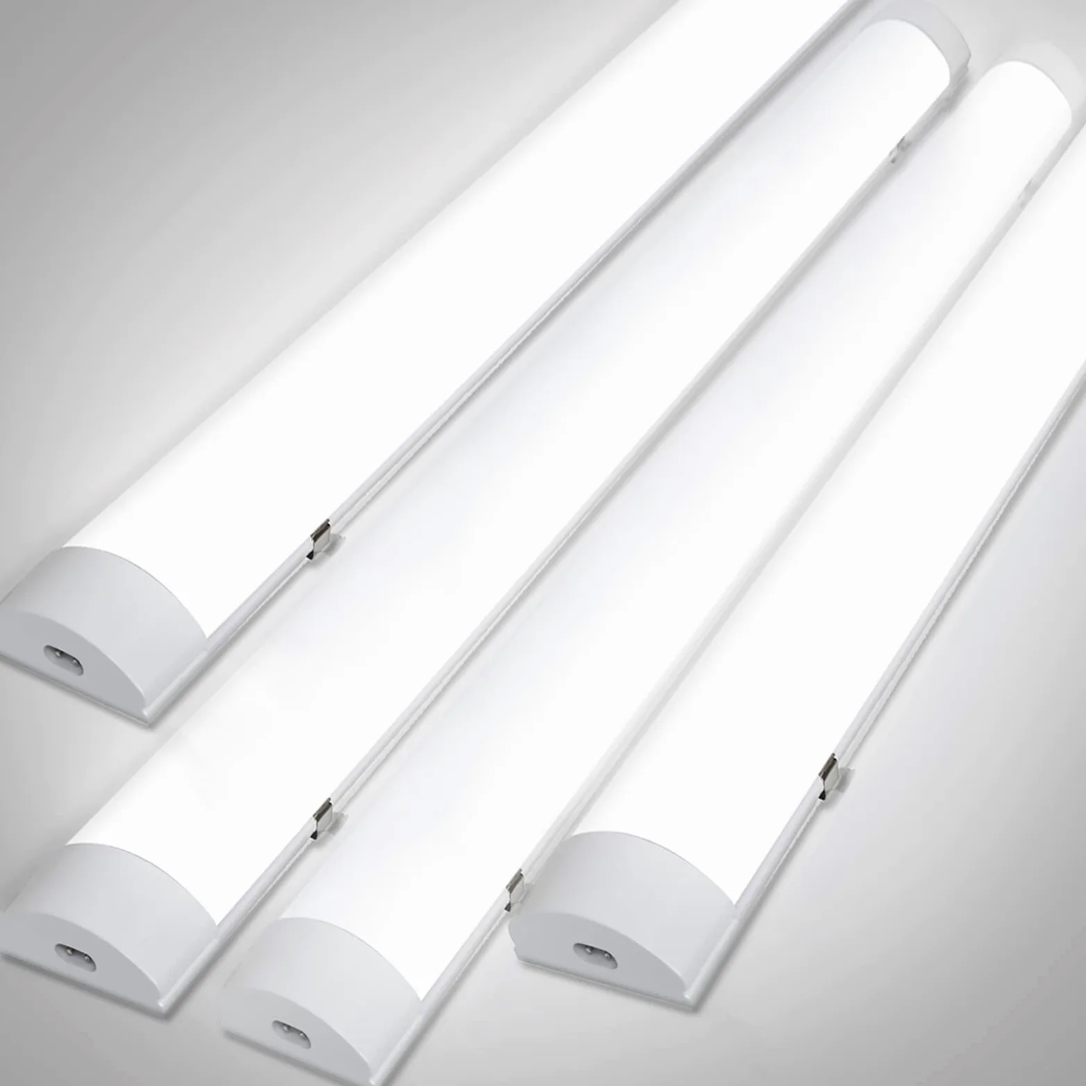 Gimisgu 4x LED lampa do wilgotnych pomieszczeń, 150 CM, 48 W lampa sufitowa neutralna biel 4000K, LED świetlówka IP65, oświetlenie garażowe LED, lampa warsztatowa LED, biały