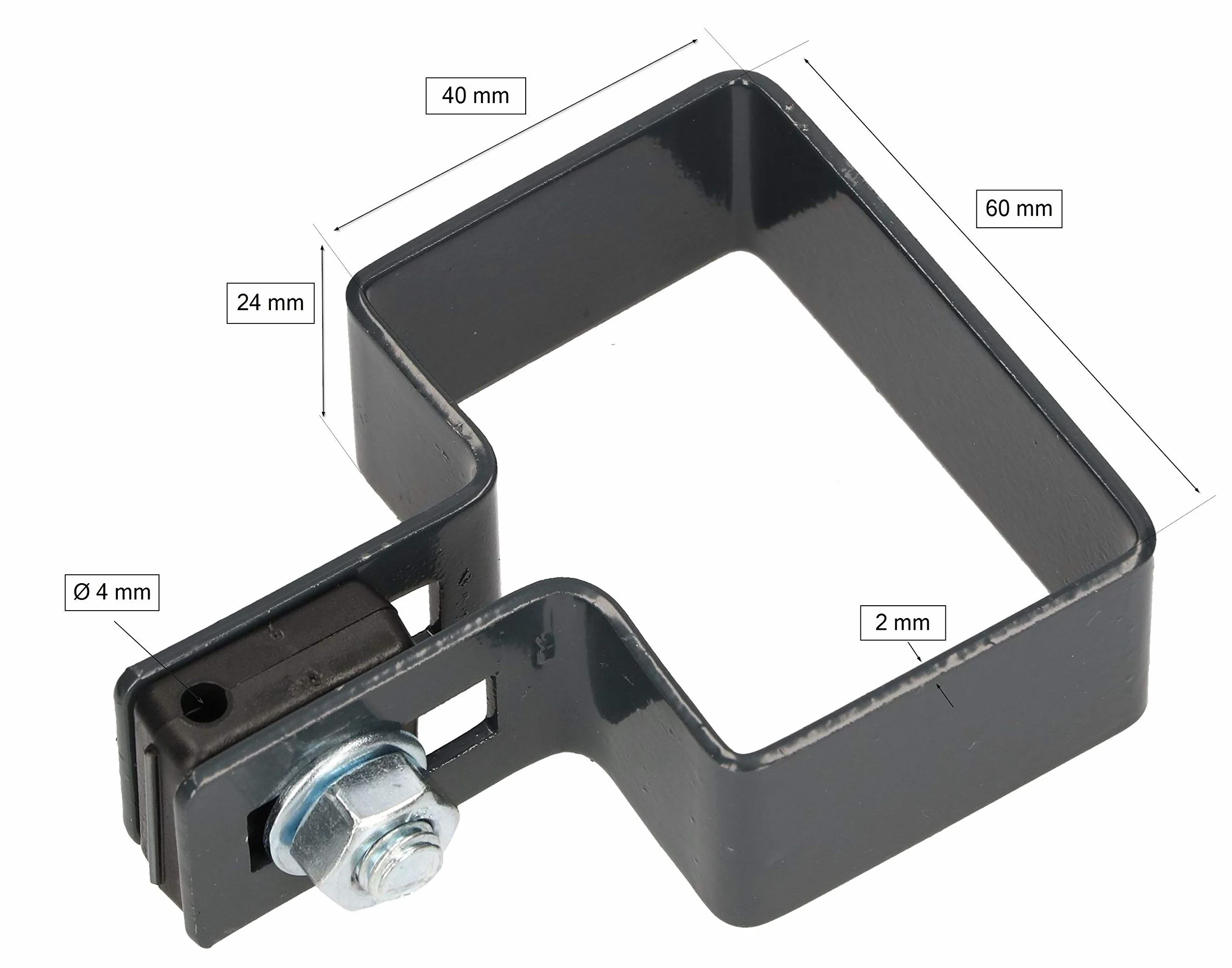 KOTARBAU® Zaciski końcowe prostokątne 60x40mm Zacisk do ogrodzenia dla słupków Kolor Mocowanie siatek kratowych, antracytowy, 60x40mm, Ogród
