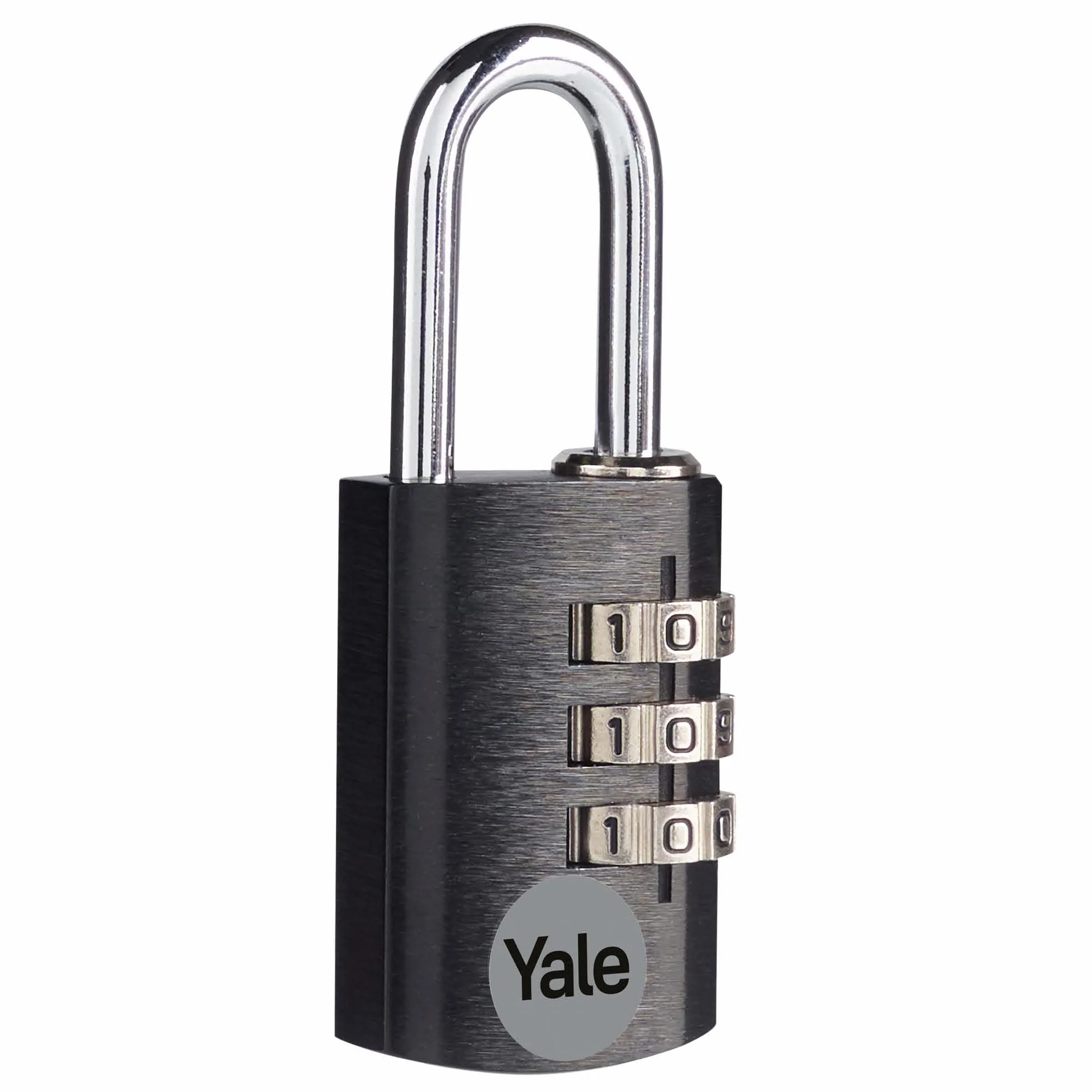 Yale YE3CB/20/121/1/BK Kłodka Aluminiowa Szyfrowa, Szerokość 21mm, do Użytku Wewnętrznego, Zabezpieczenie Szafek, Skrzynek Narzędziowych i Plecaków, Standardowe Bezpieczeństwo, Czarna