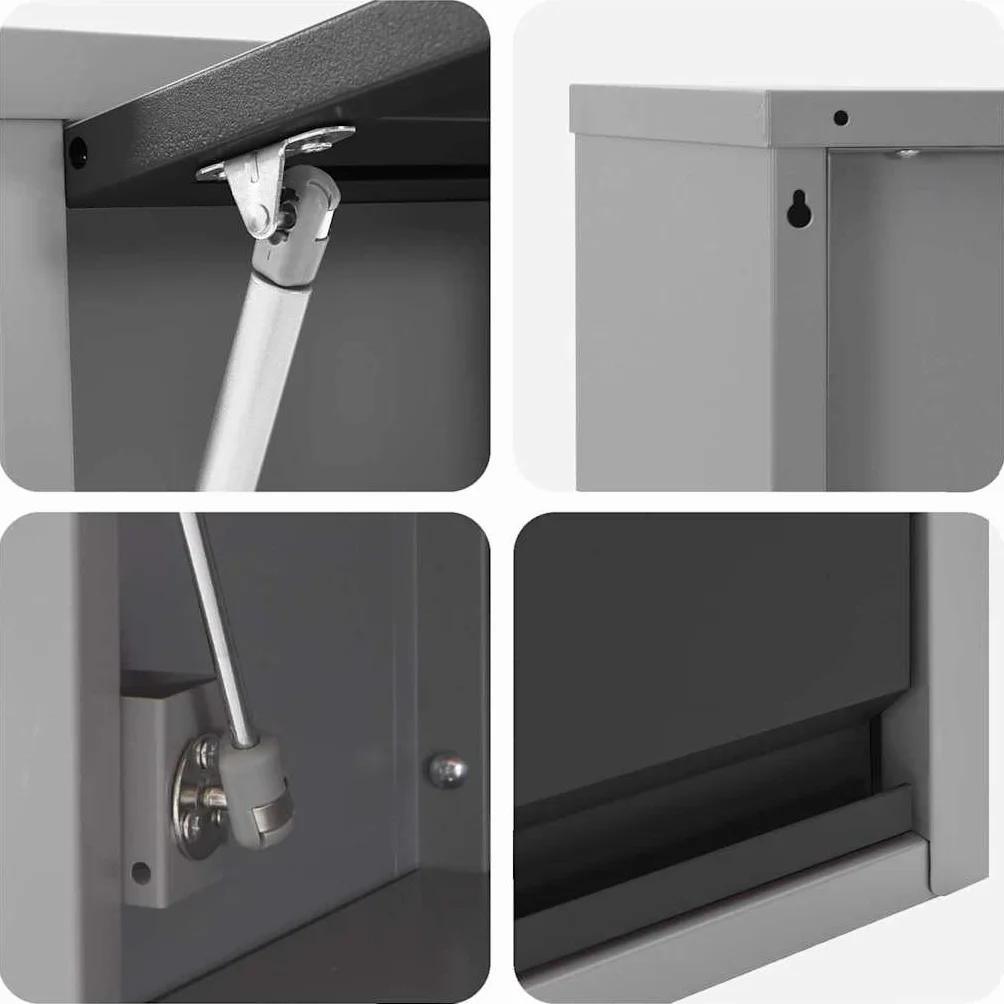vidaXL Zestaw szafek narzędziowych z półką 3 pcs Czarny, Organizacja warsztatu, ścienny szafka na narzędzia, metalowe przechowywanie, pegboard do garażu, idealne na bałagan