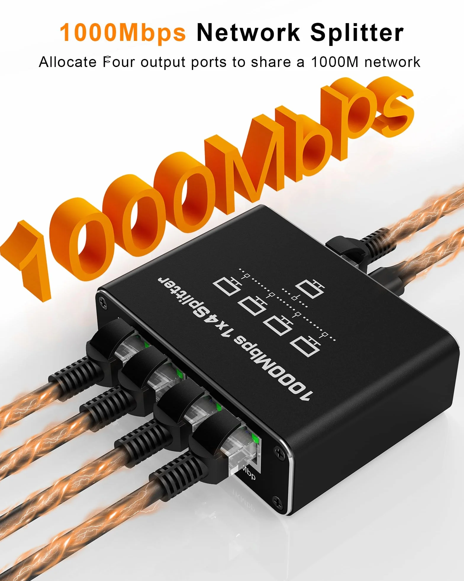 Rozdzielacz LAN 1 na 4 RENGOGA 1000 Mbps Ethernet 4 porty Gigabit RJ45 Switch
