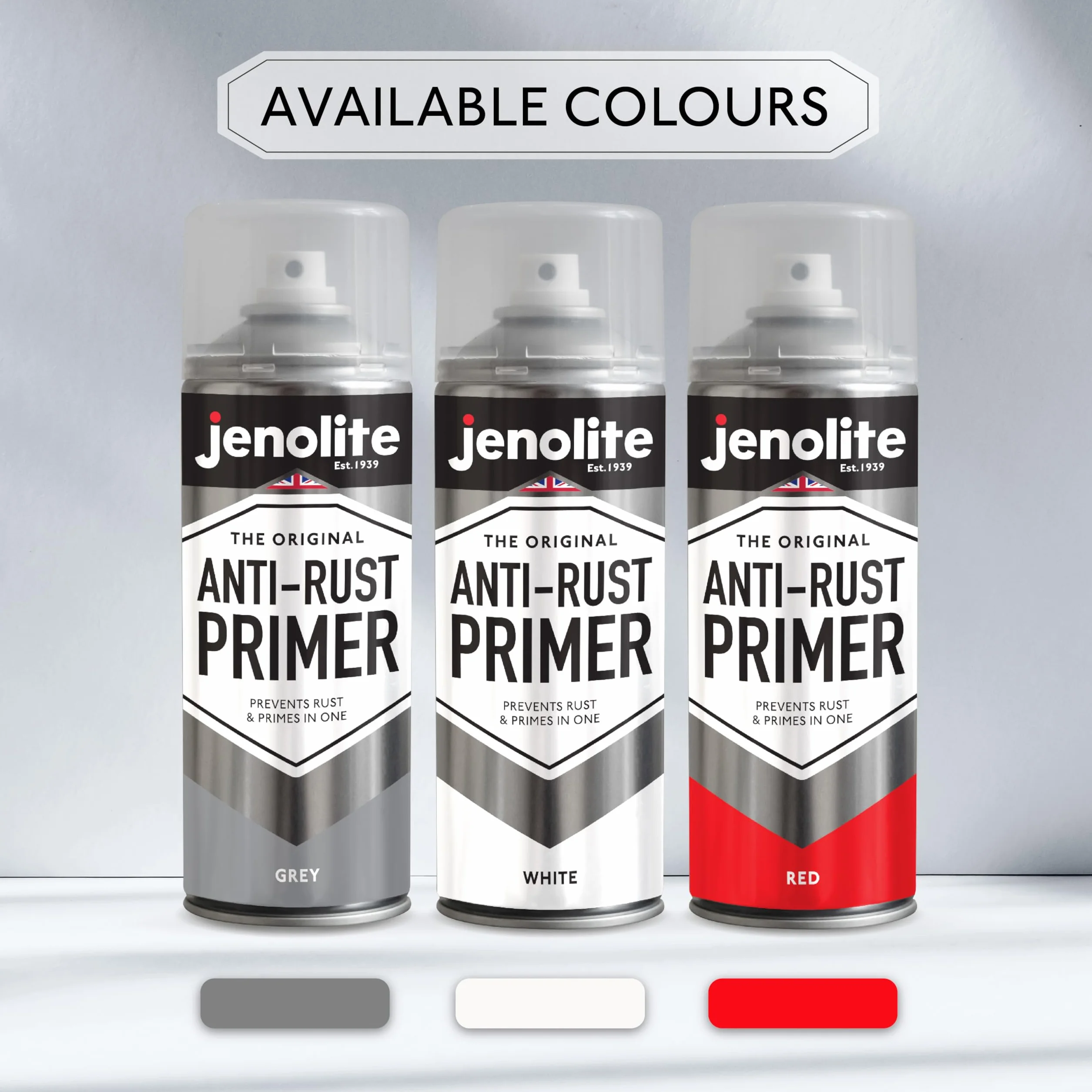 JENOLITE Antyrdzawny podkład aerozol - biały - 400 ml (wysoka wydajność ochrona przed rdzą i korozją)