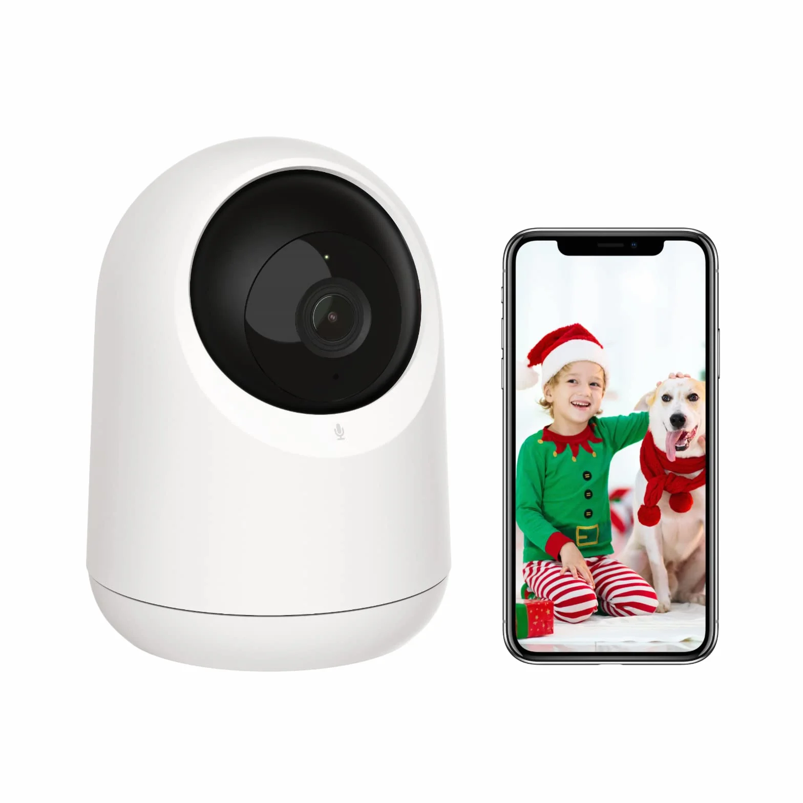 SwitchBot Kamera do monitoringu wewnątrz, kamera WLAN z osłoną pola widzenia 360°/115°, wykrywanie osób, śledzenie ruchu, 2-drożne audio, widoczność w nocy na podczerwień, kompatybilna z Alexa, tylko