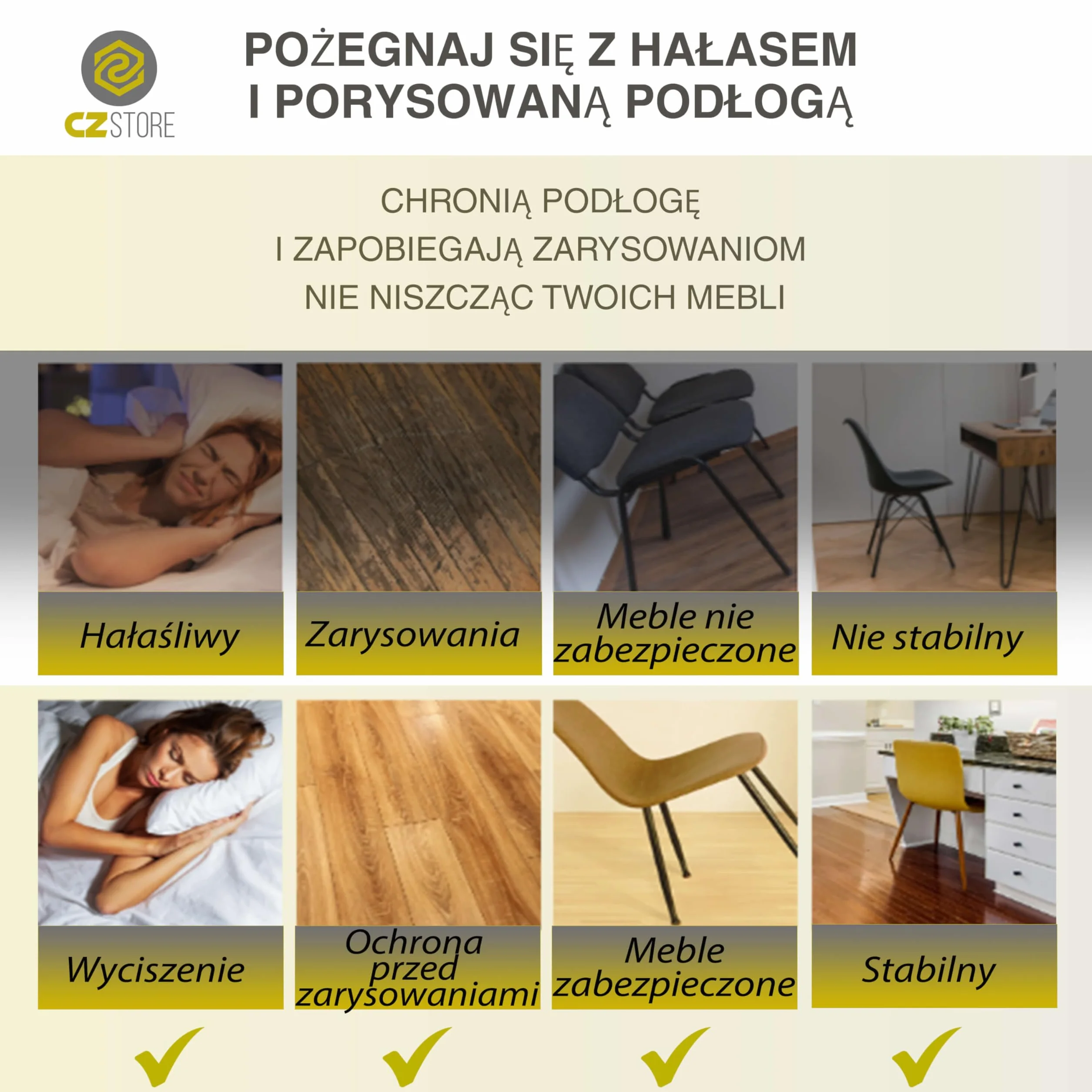 ✮Dożywotnia Gwarancja|Podkładki pod Nóżki Krzesła|16 sztuk|14-20MM|Podkładka Krzesła,Chroni podloge i zapewnia Ciszę i Słońce|Nakładka na krzesło, Gruby Filc Przeciw zadrapaniowy|Trwały Silikon,Czarny