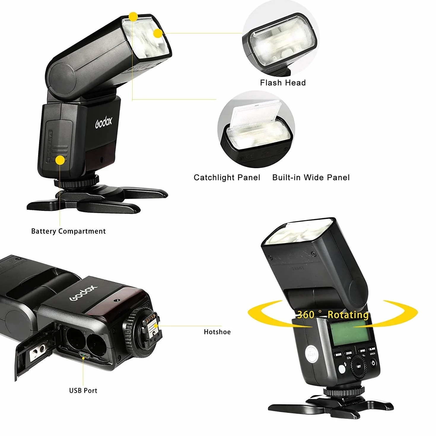 Godox TT350s 2.4G HSS TTL II lampa błyskowa GN36 Speedlite do Sony A7R A6300 A6000