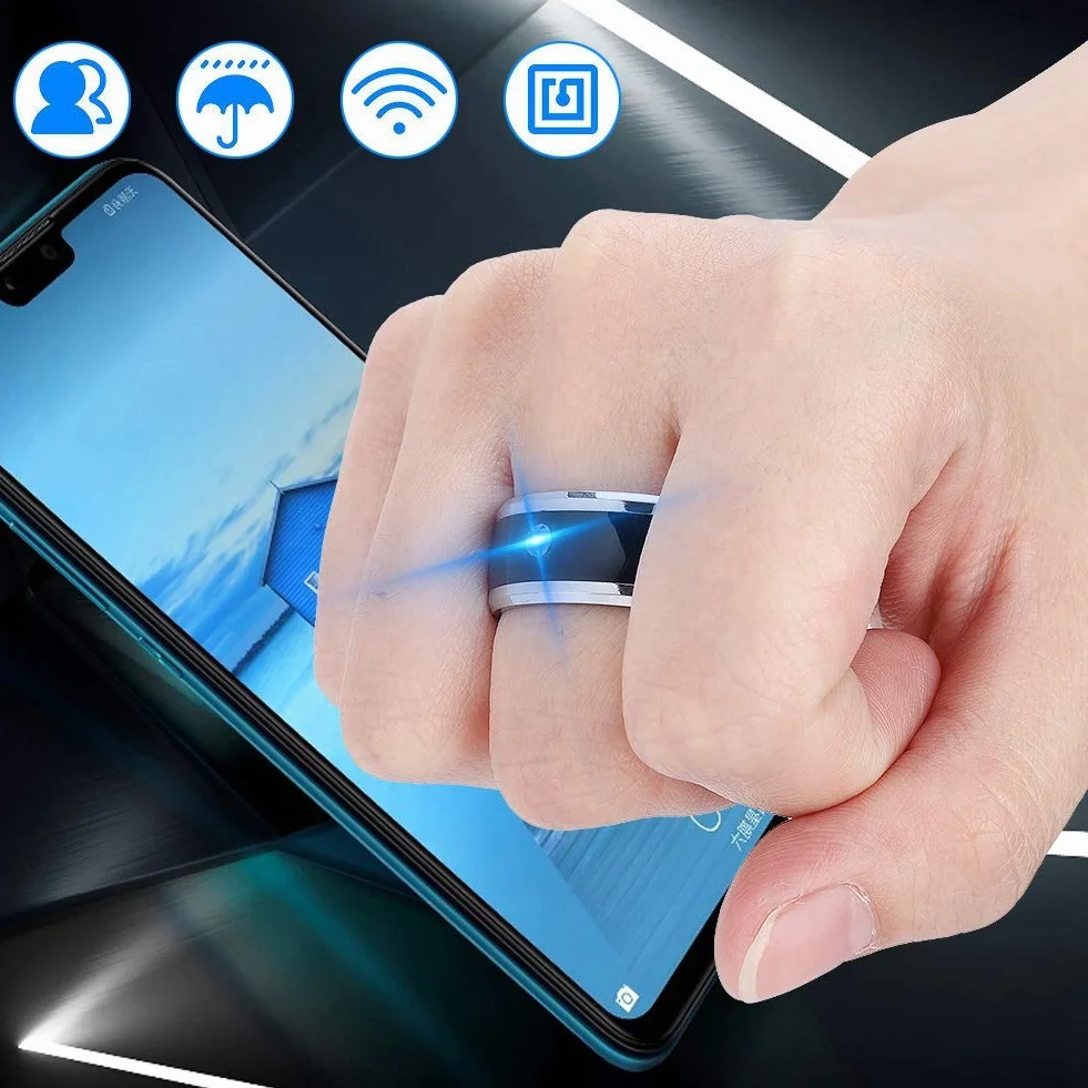 01 Inteligentny Magic Wearable Device - wielofunkcyjny Smart Ring z czułym chipem NFC do telefonów komórkowych (rozmiar 11, 12)