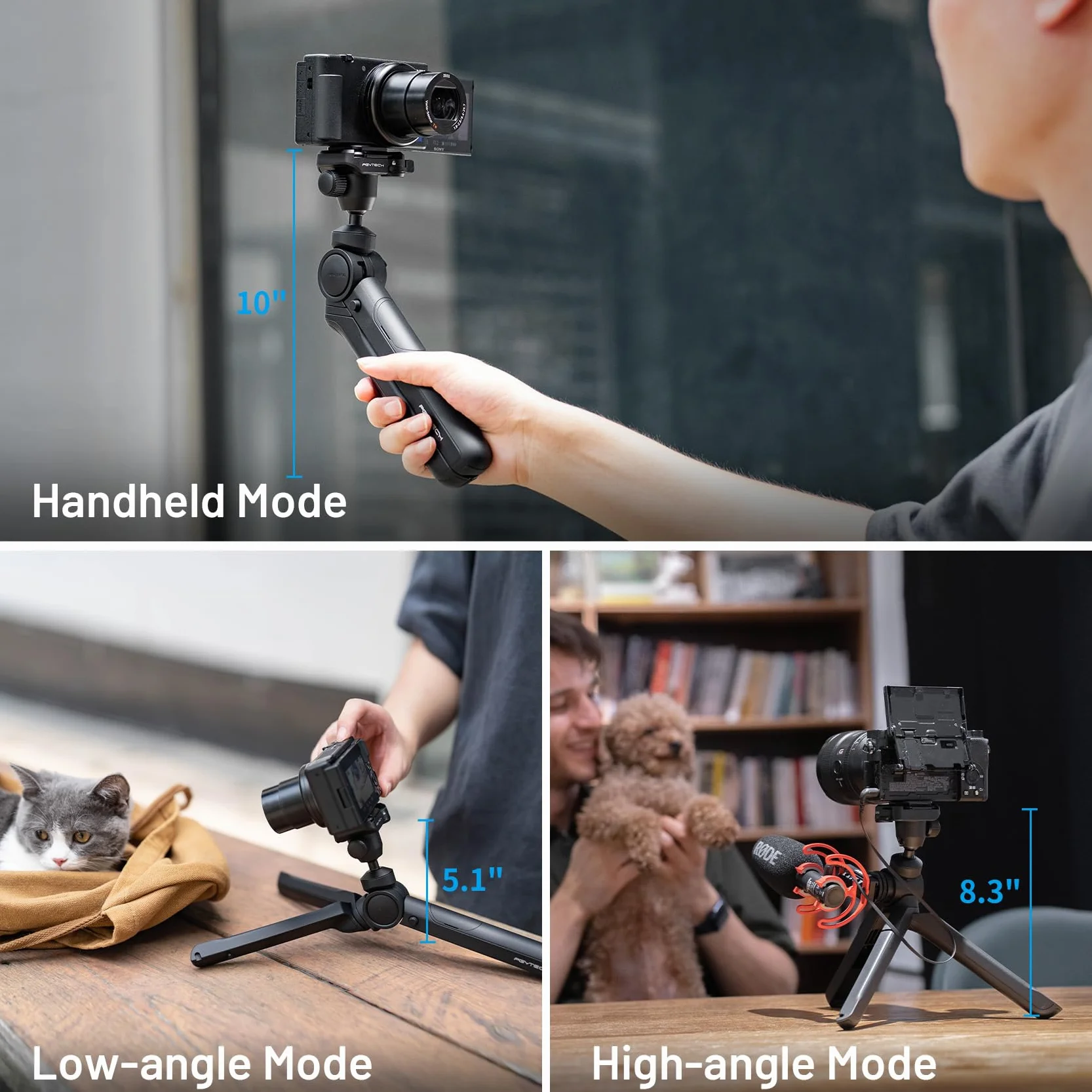 PGYTECH MANTISPOD 2.0 mini statyw do kamery vlogowania statyw mały statyw podróżny do Sony/Canon/Nikon/Fujifilm SLR DSLR Pocket Stand Video Vlog Desktop Shooting Selfie Mount