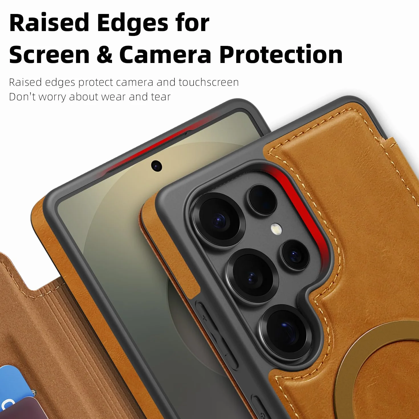 Etui Samsung Galaxy S26 Ultra, portfel ze skóry PU z RFID, magnetyczne zamknięcie, ochrona anty-upadkowa