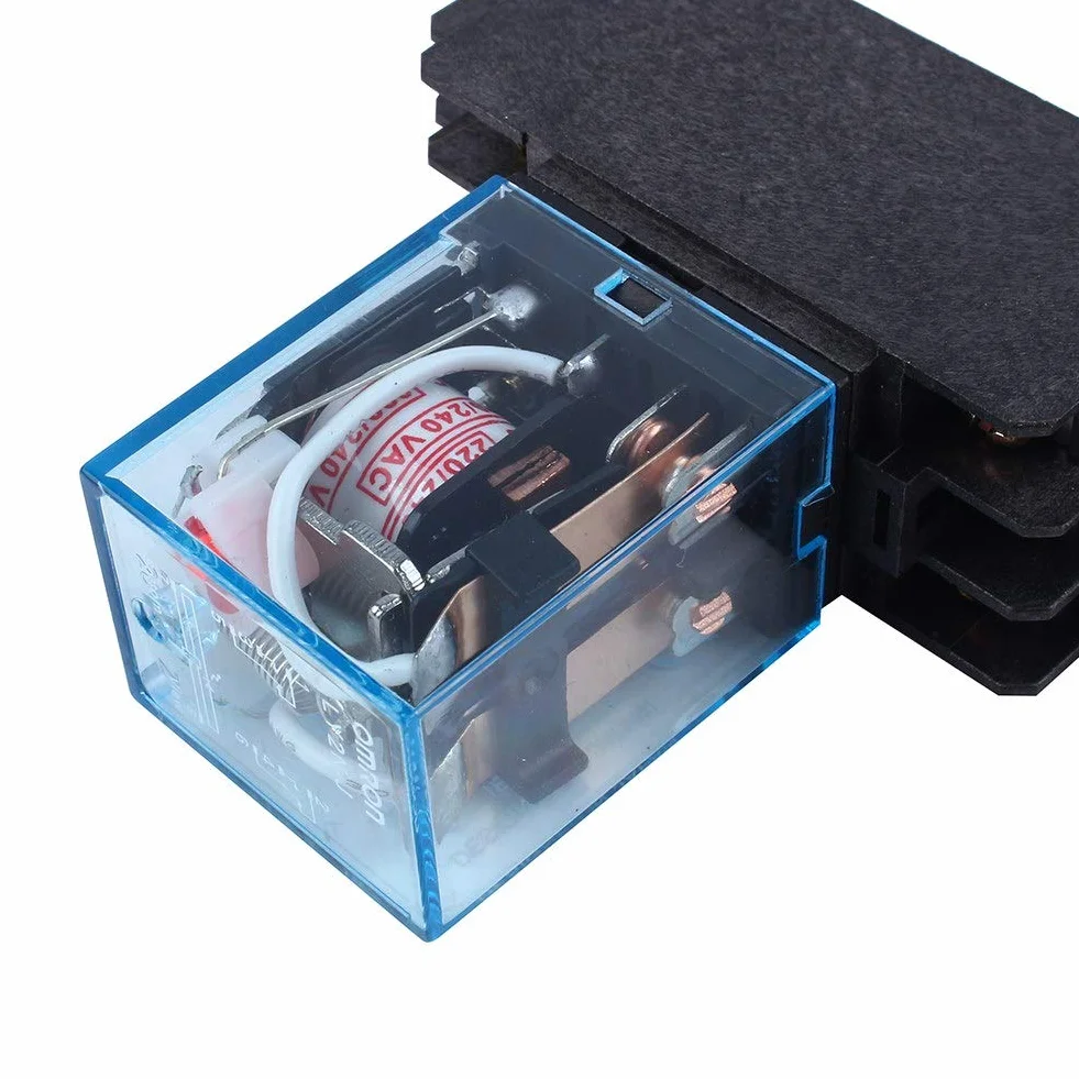 Przekaźnik mocy cewki z podstawą gniazda AC 220 V 10A DPDT LY2NJ HH62P HHC68A-2Z, do zdalnego sterowania, komunikacji, automatycznego systemu sterowania, urządzeń elektronicznych itp.