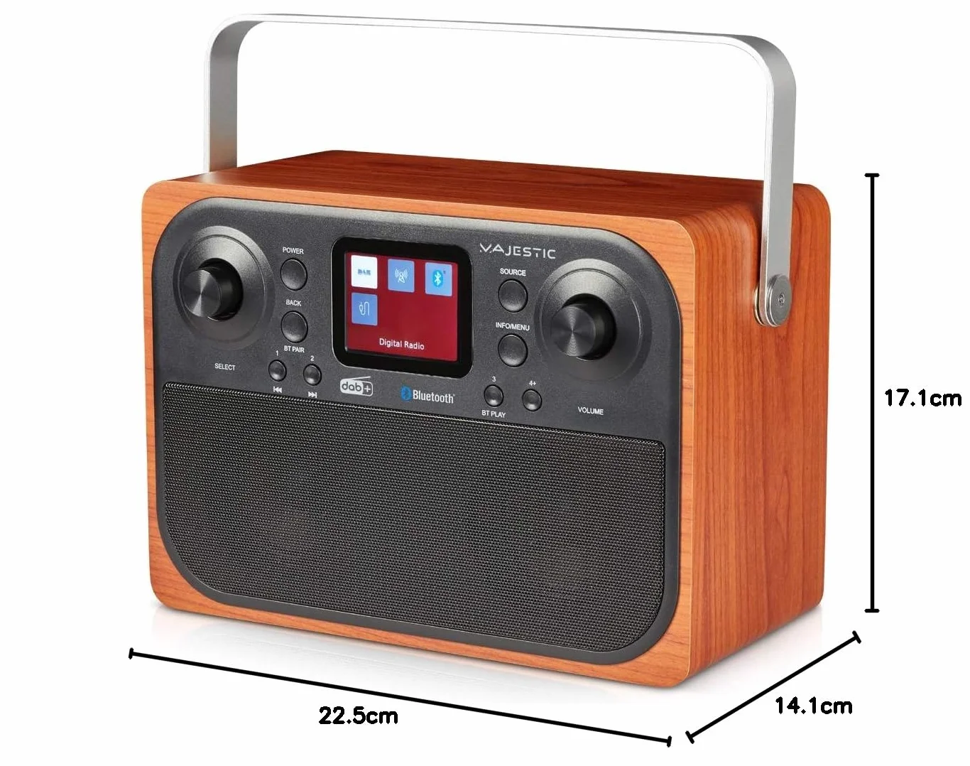 MAJESTIC Radio Dab+, FM (Rt-197dab) Portatile Bluetooth Display Lc Sveglia