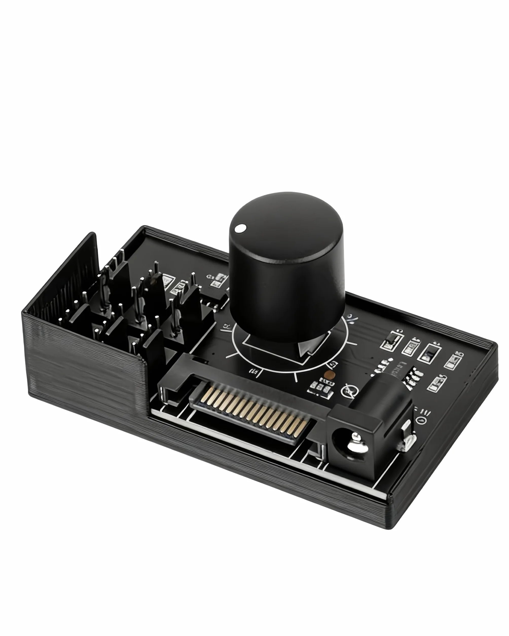 Kontroler wentylatora PWM 6-portowy 4-pinowy 12V SATA DC 5521 czarny