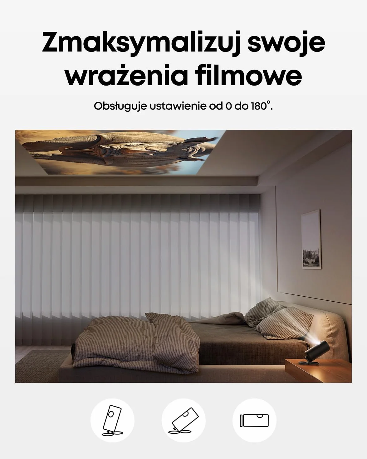 Anker Nebula Capsule projektor składany stojak ultra-kompaktowy uchwyt obrót 180° 95g