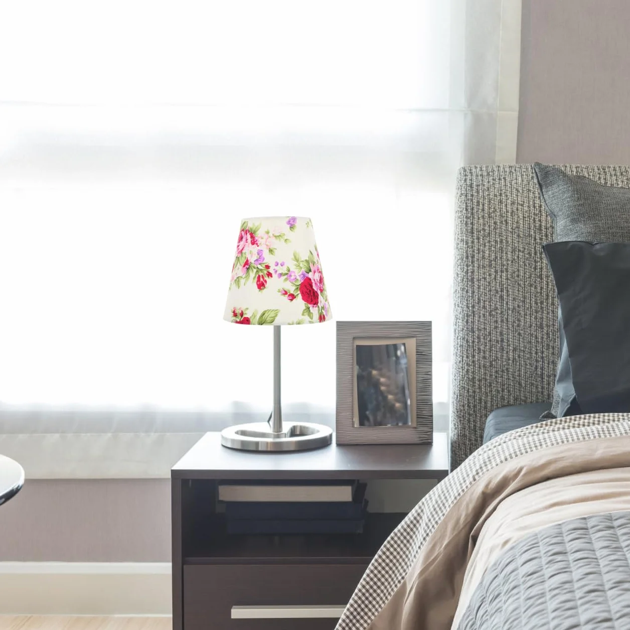 Generic Abażur z materiału z kwiatowym wzorem do lamp E27, E14, uniwersalny abażur, akcesoria do lamp kryształowych i kinkietów, osłona światła dla ochrony oczu 14 x 15 x 3,5 cala