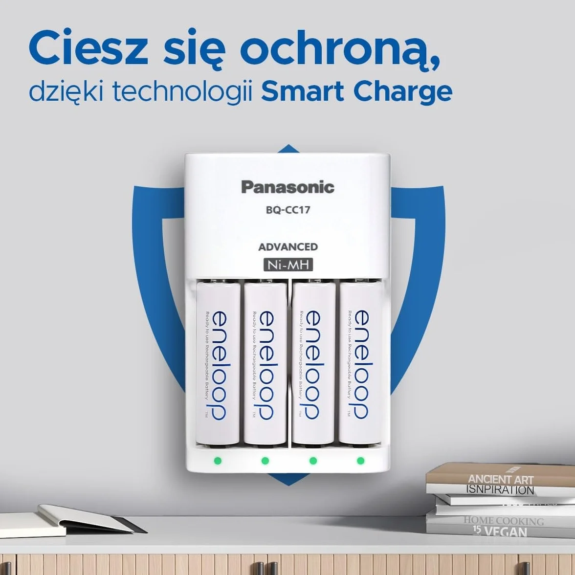 Eneloop BQ-CC17 Smart Charger Ładowarka Akumulatorów Niebieski 1-4 Akumulatorów