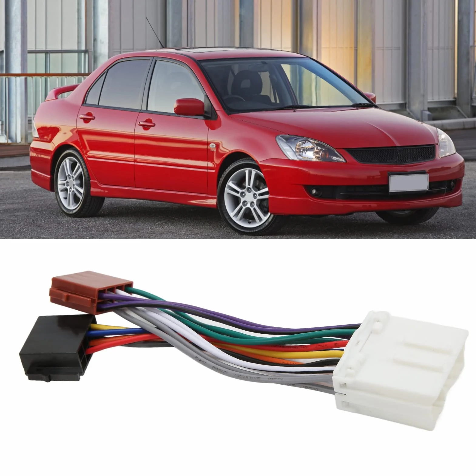 Aramox Radio Samochodowe ISO Adapter Odtwarzacz CD Kable w Wiązce Stereo Wymiana Złącza ISO dla Lancer Pajero