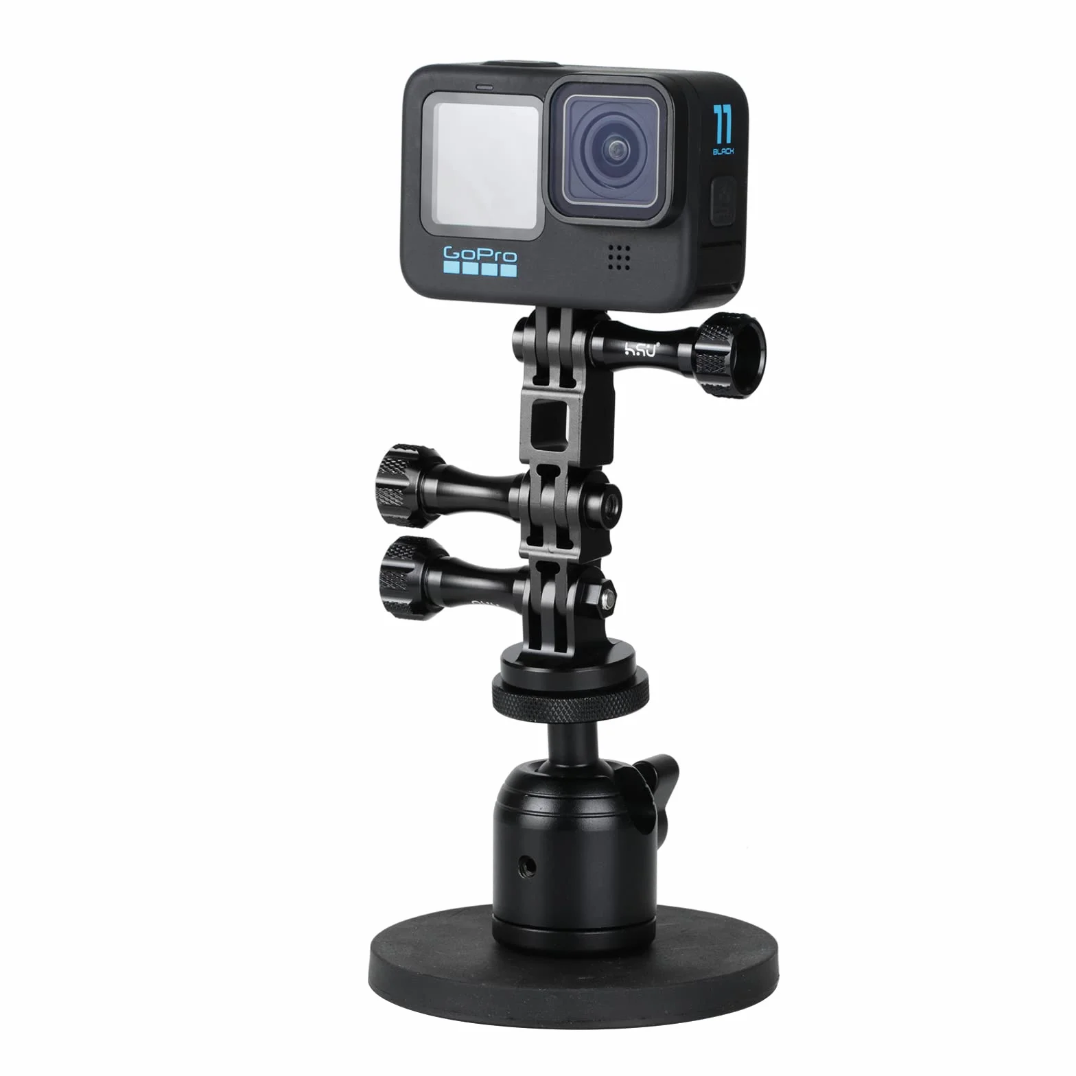 HSU Uchwyt na ramię przedłużające ze stopu aluminium do GoPro, ten sam kierunek, proste przeguby do Hero 12/11/10/9/8/7/6/5 i innych kamer sportowych (czarny)
