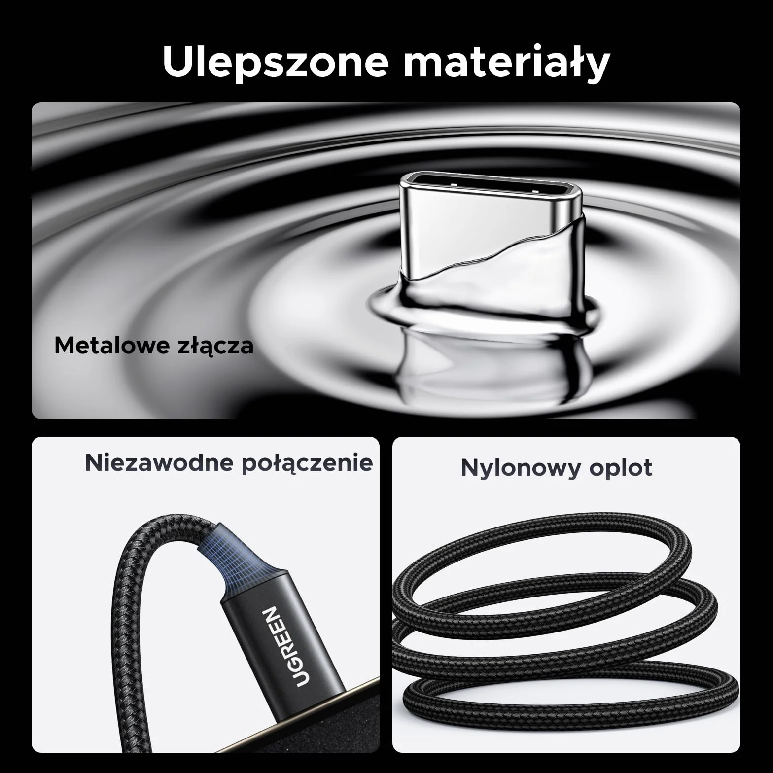 UGREEN Kabel USB C do jack aux, kabel aux do usb c jack z układem DAC 386khz/32bit do iPhone 16/16pro/16plus/16pro max, S25/S25 Plus/S25 Ultra itp. (1M)