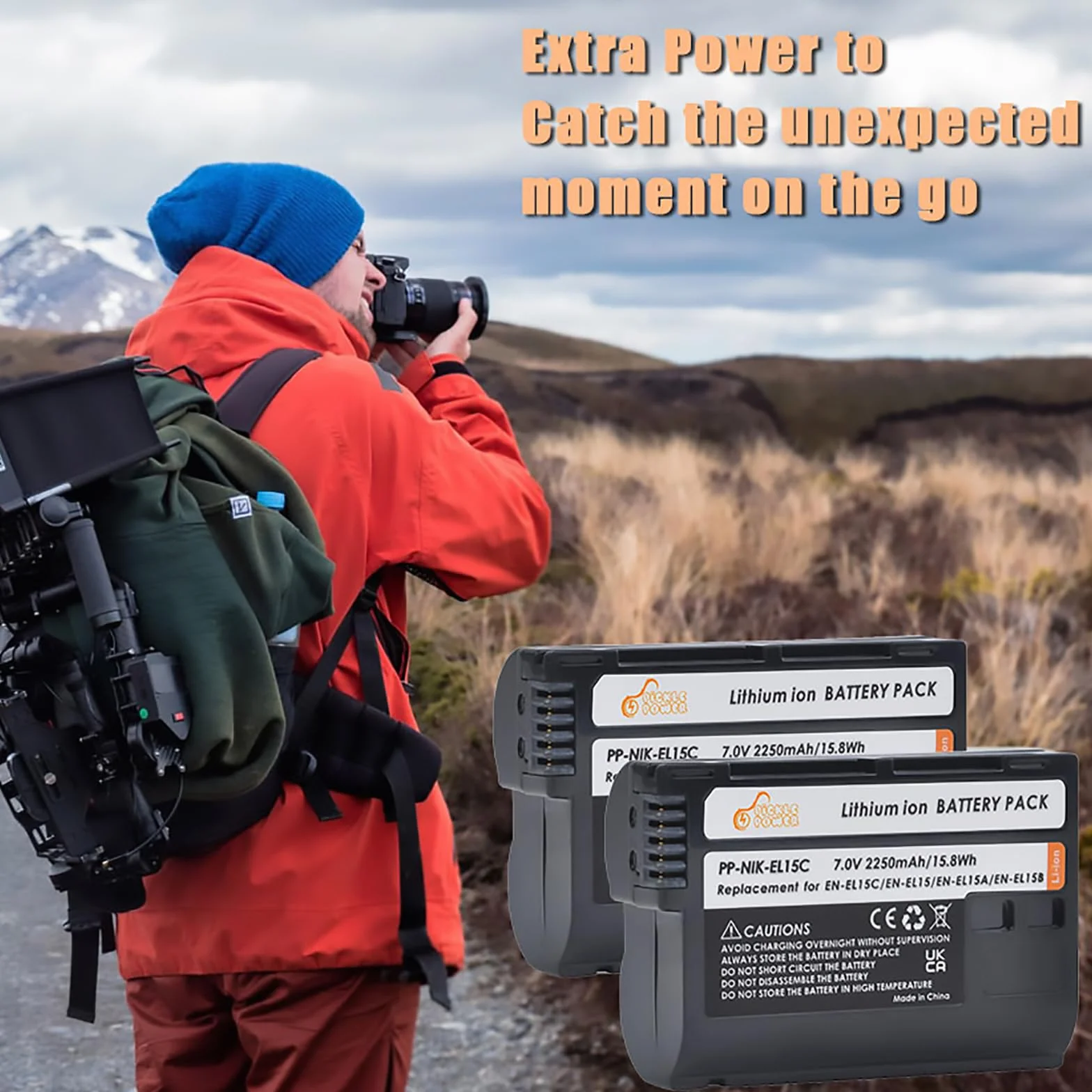 Pickle Power EN-EL15 EN-EL15C Akumulator i ładowarka LED Dual dla Nikon Z8, Z7 II, Z6 II, D850