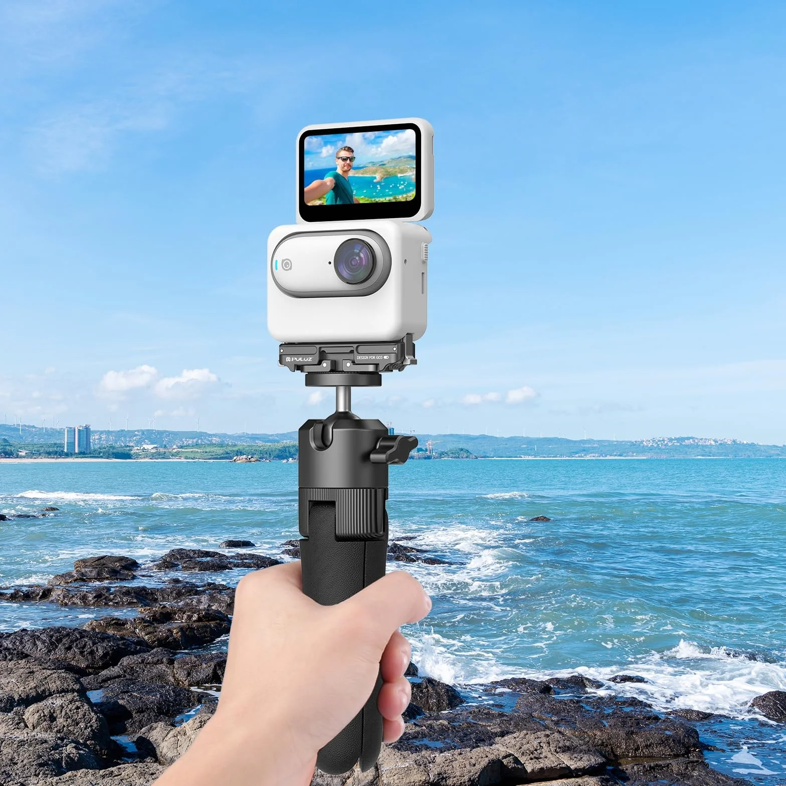 PULUZ Szybkozłączka do Insta360 GO 3S, magnetyczny stojak składany z gwintem 1/4
