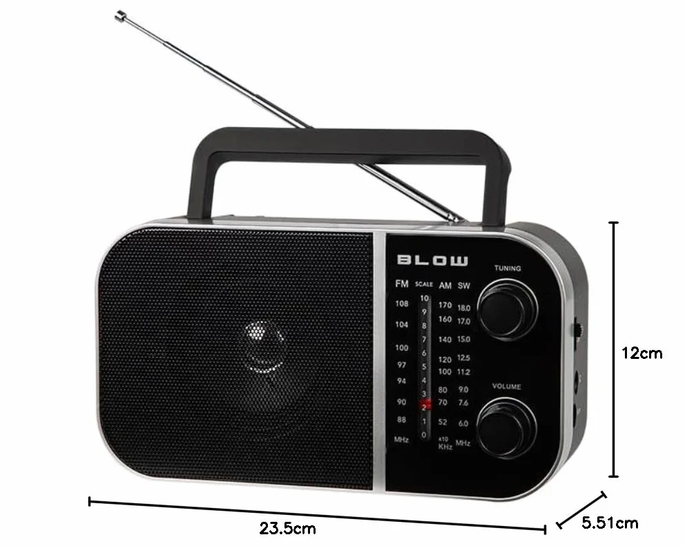 BLOW RADIO KUCHENNE 230V PRZENOŚNE BUDOWLANE NA BATERIE