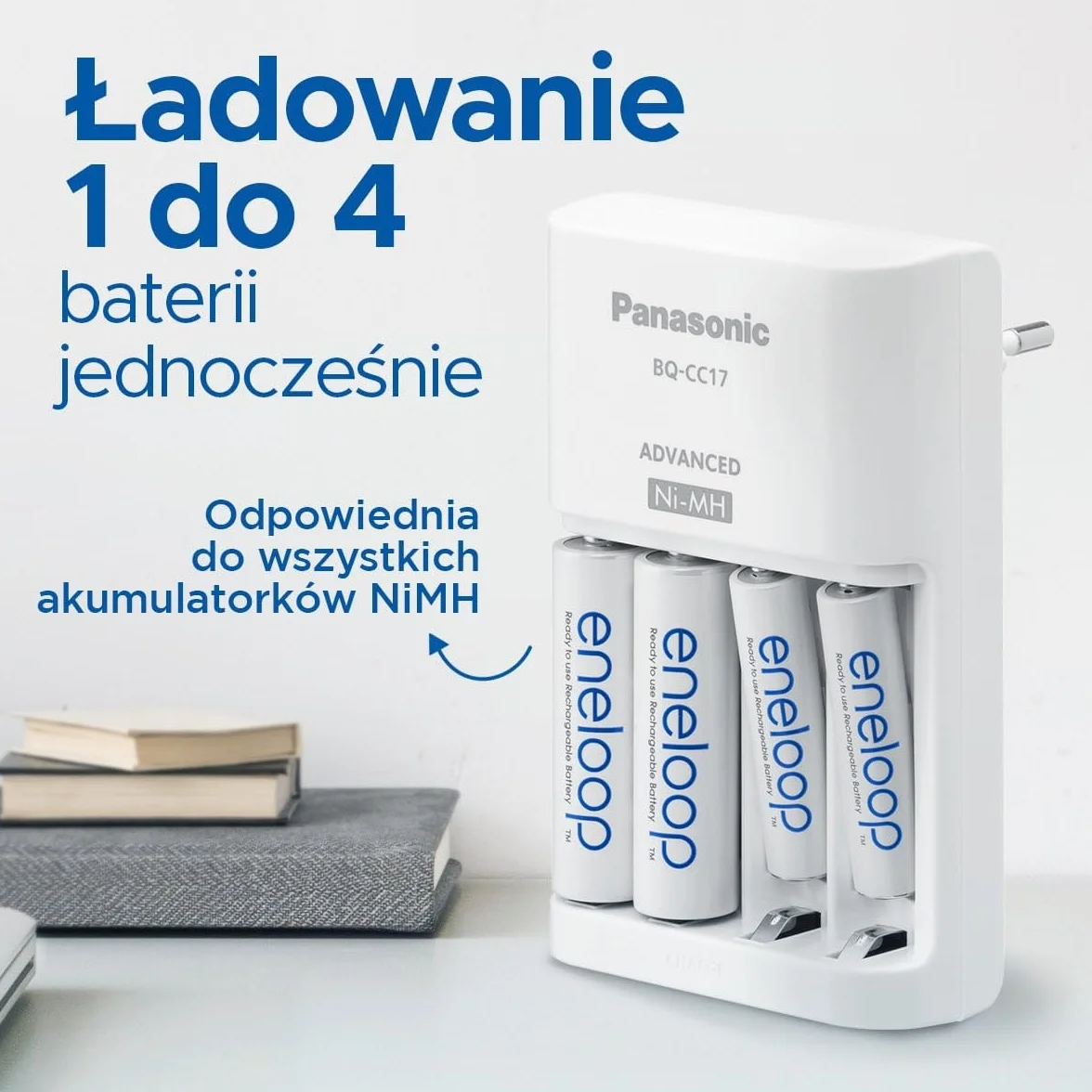 Eneloop BQ-CC17 Smart Charger Ładowarka Akumulatorów Niebieski 1-4 Akumulatorów