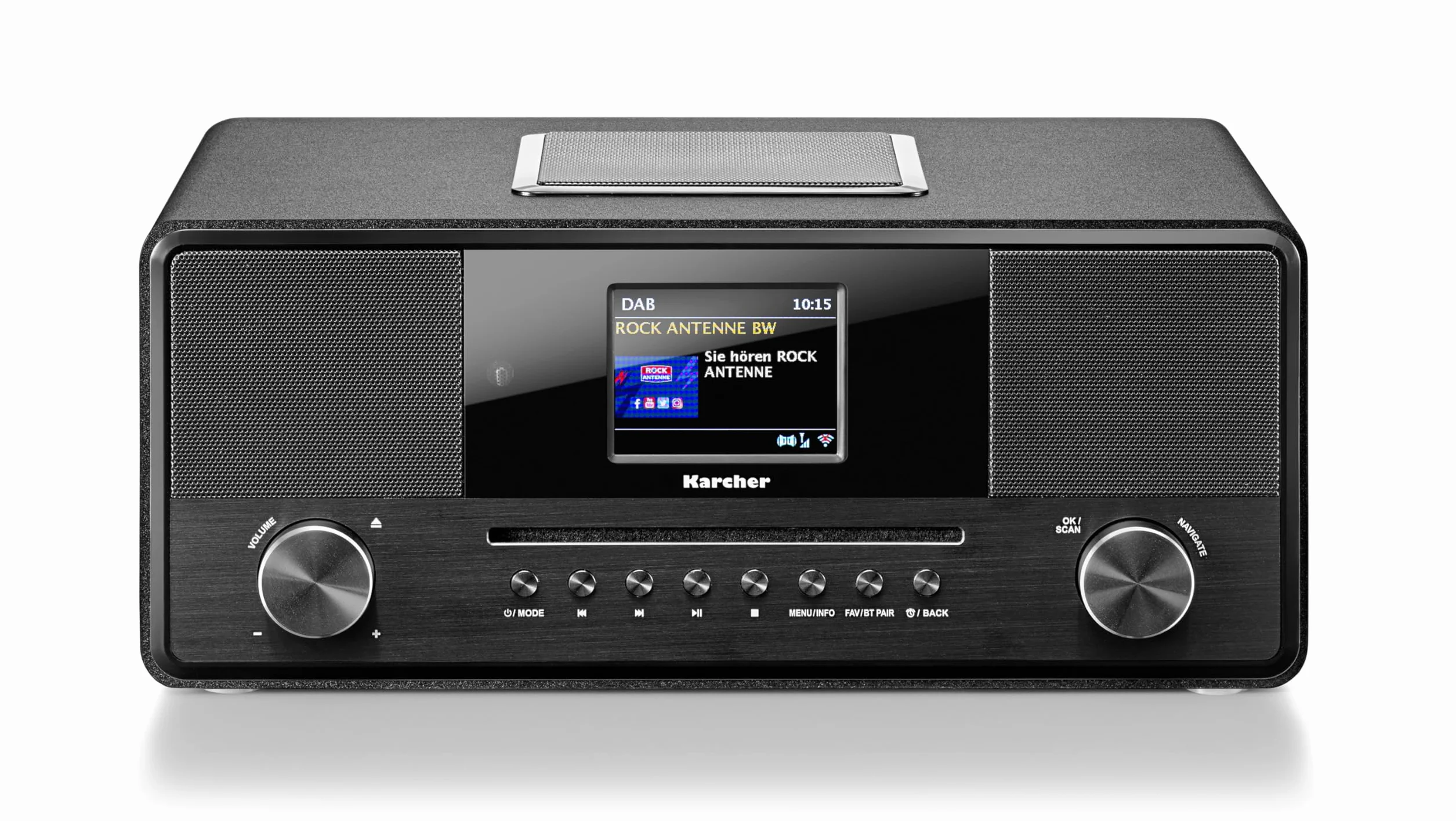 Karcher DAB 9000CDi radio internetowe z odtwarzaczem CD DAB+ UKW-RDS Wi-Fi Bluetooth USB AUX-IN budzik podwójny alarm subwoofer czarny