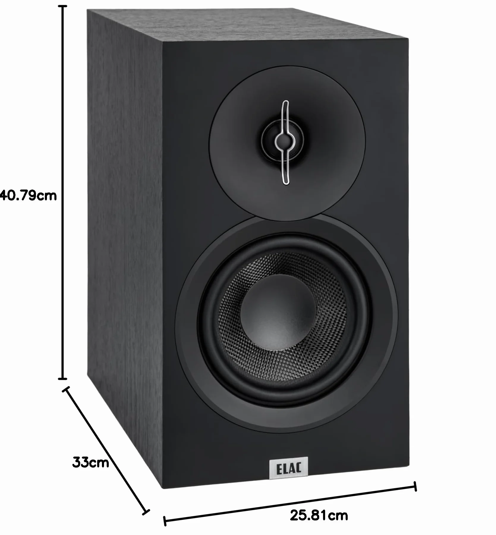 Elac Debut 3.0 DB53-BK głośniki półkowe para 1-calowy aluminiowy głośnik wysokotonowy kopułkowy 13.3 cm głośnik niskotonowy z włókna aramidowego bass reflex