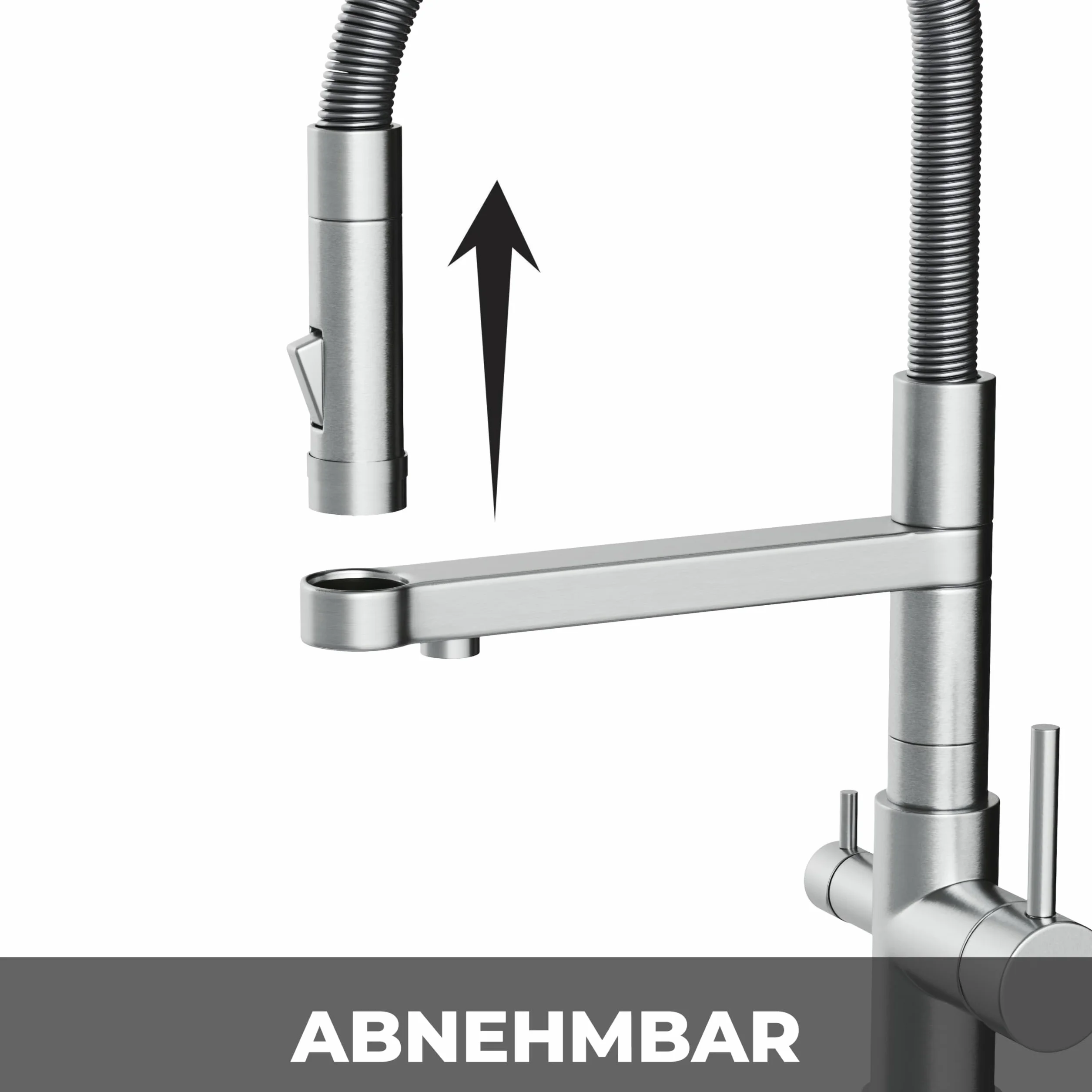 AORA® Statement INOX 3-drożny kran ze stali nierdzewnej | armatura kuchenna obracana o 360° z masywnej stali nierdzewnej 304 | armatura zlewozmywakowa do filtra wody, instalacji osmozy | kran z