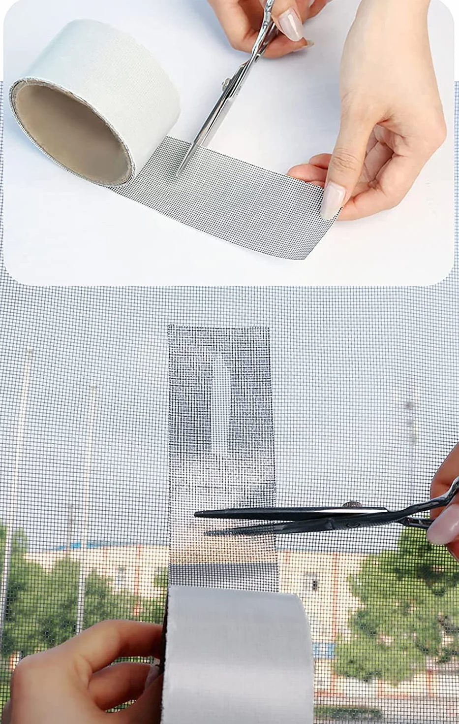A2ZWORLD Taśma naprawcza moskitiery Samoprzylepne, Szerokie 5cm, długie 200cm (biały)